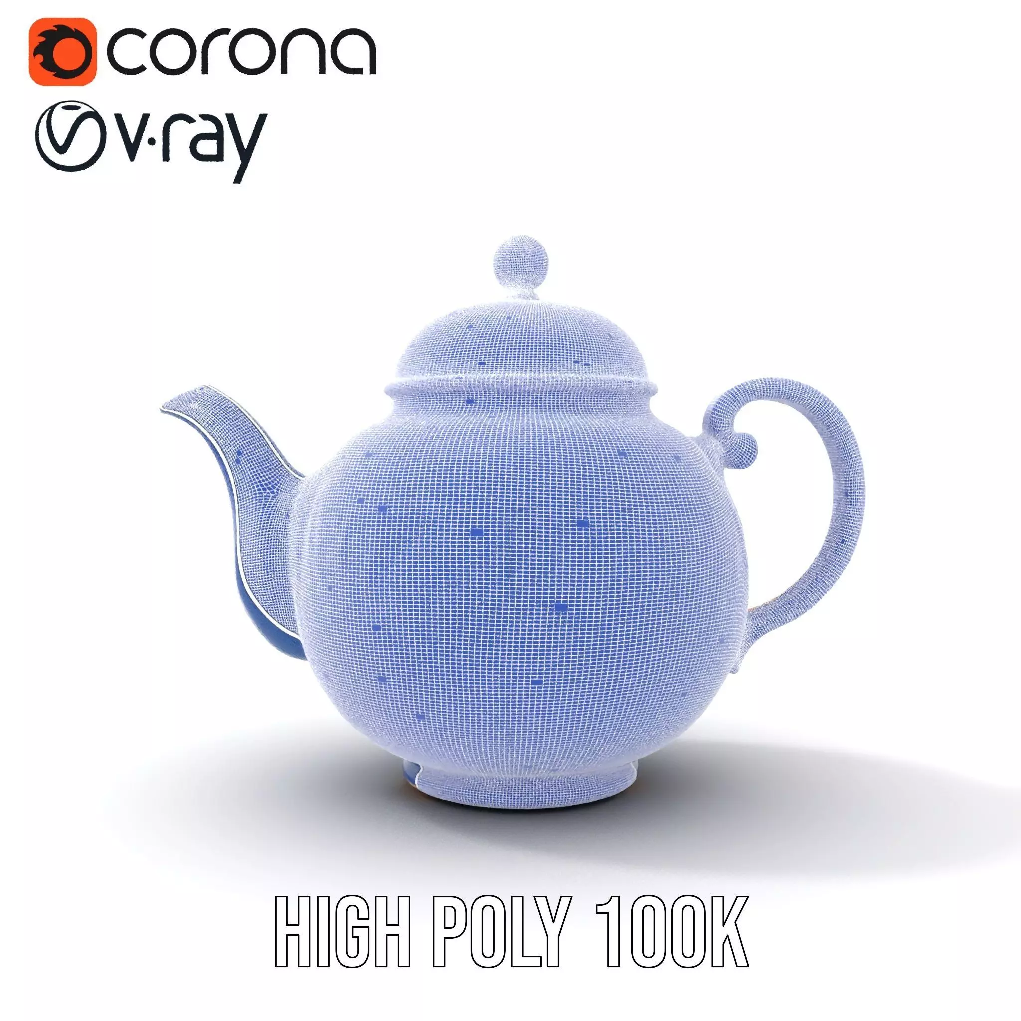 Dragon Porcelain Teapot model pack Low-poly 3D model_32