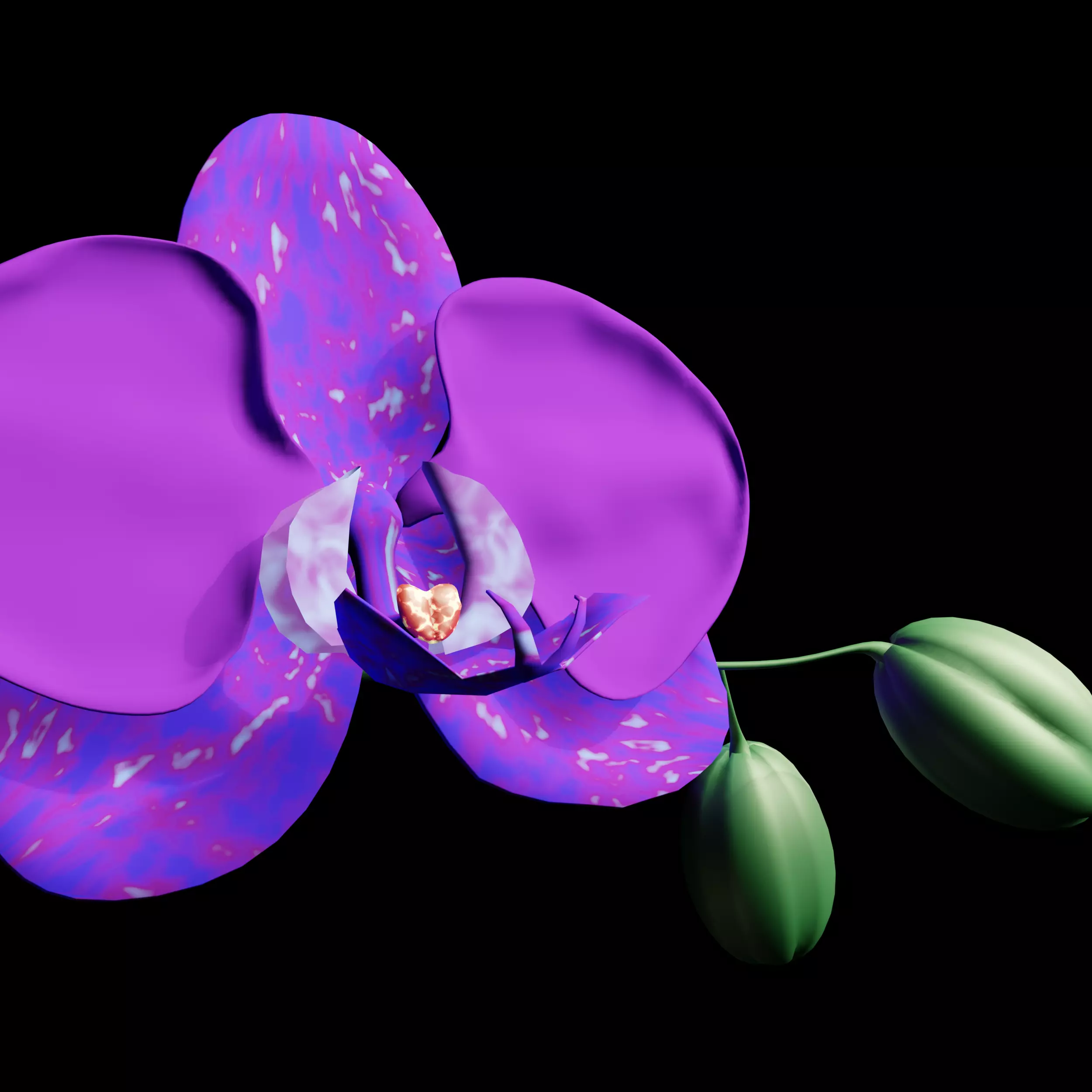 Orchid in Pot 3D Model 3D model_4