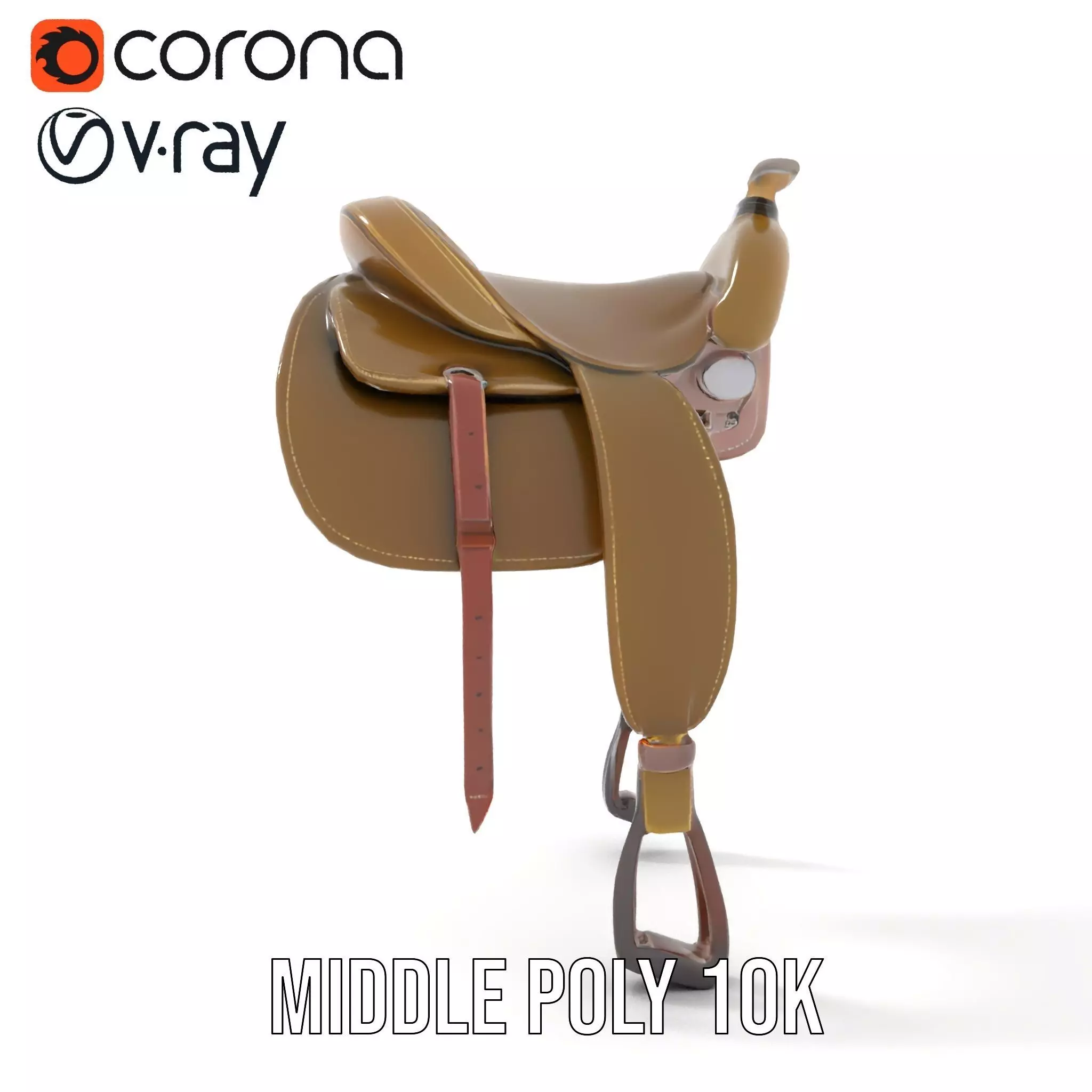 Olive Equestrian Saddle model pack Low-poly 3D model_6