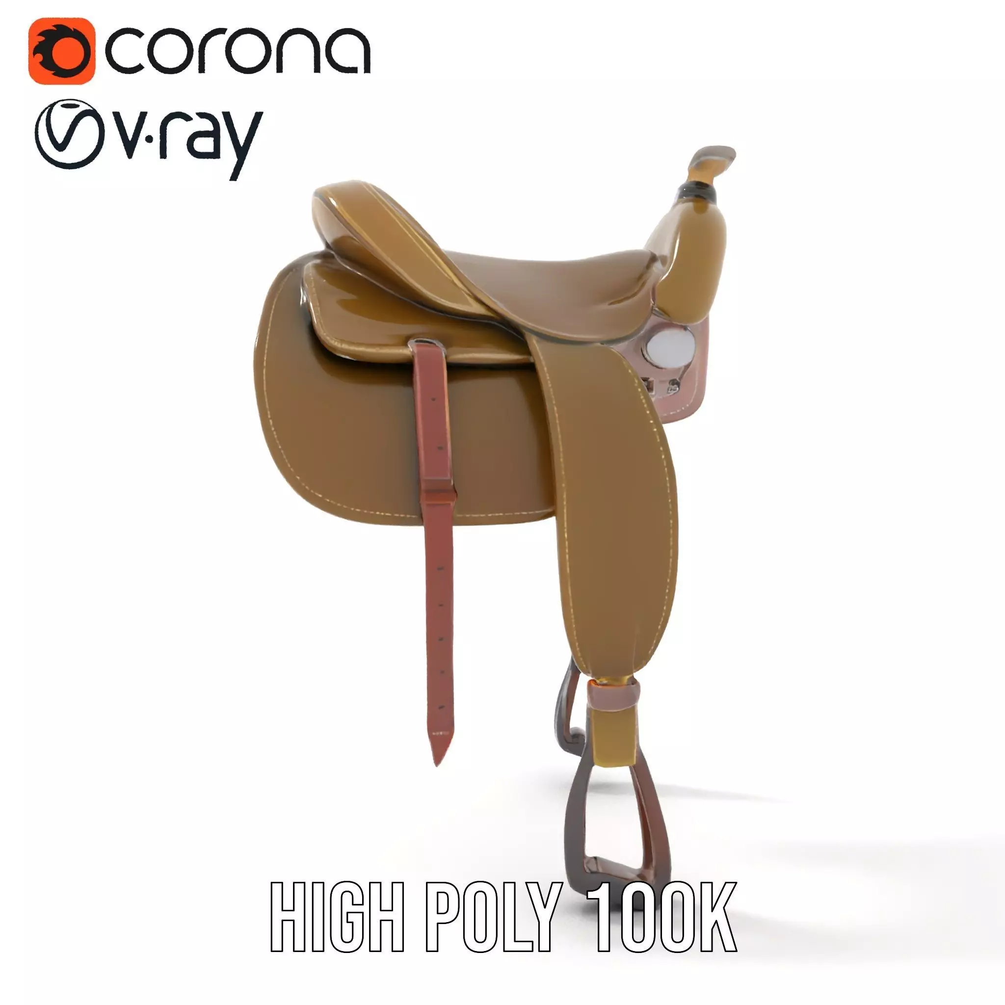 Olive Equestrian Saddle model pack Low-poly 3D model_28