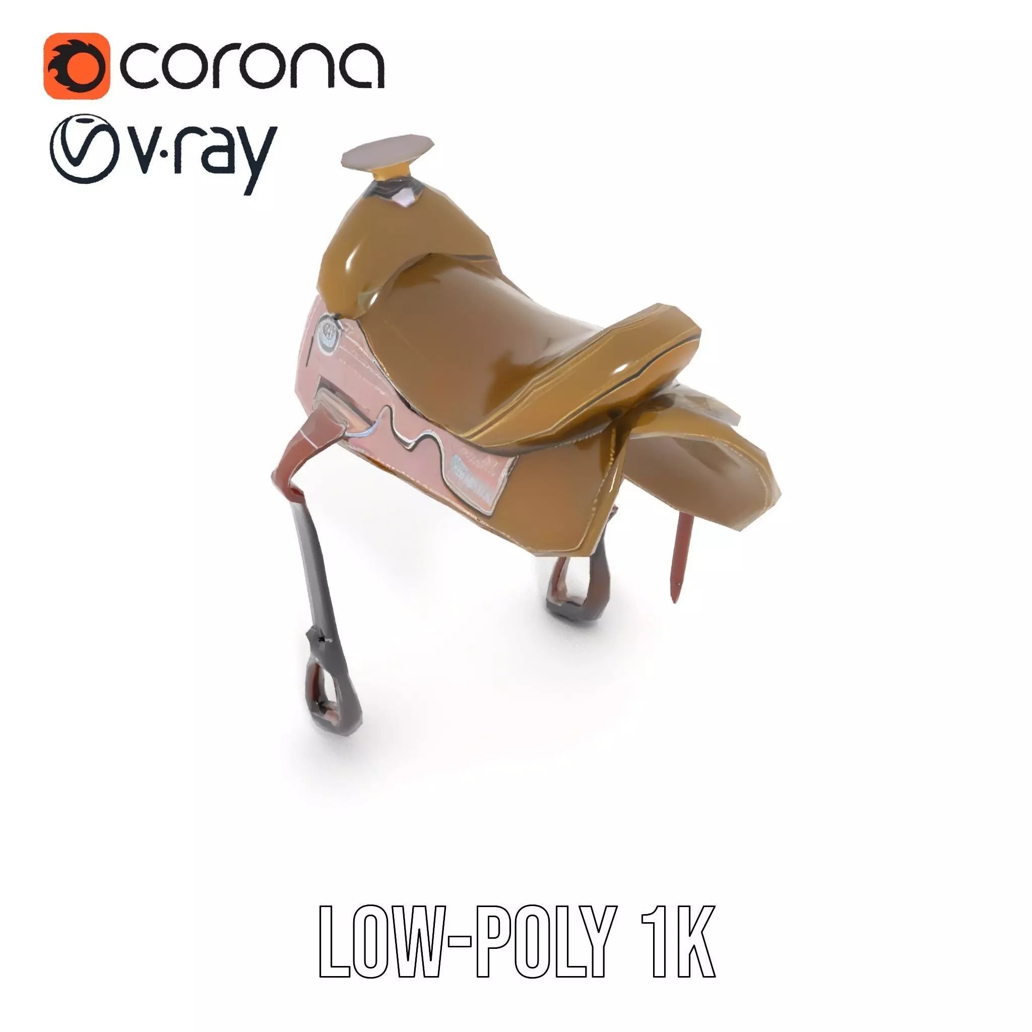 Olive Equestrian Saddle model pack Low-poly 3D model_21