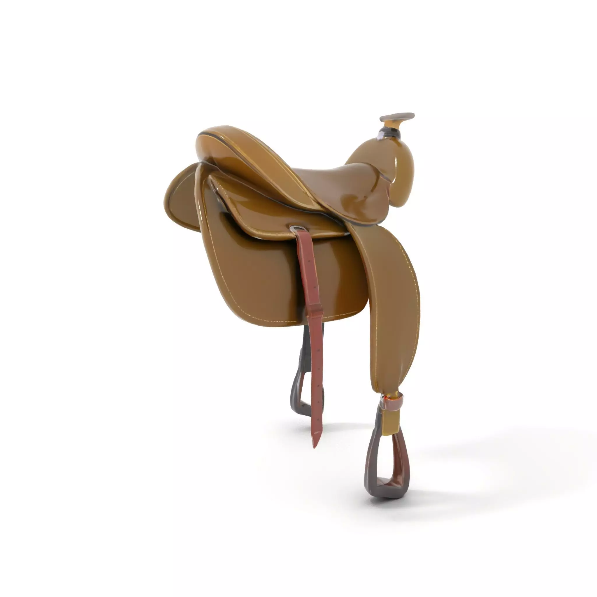 Olive Equestrian Saddle model pack Low-poly 3D model_0