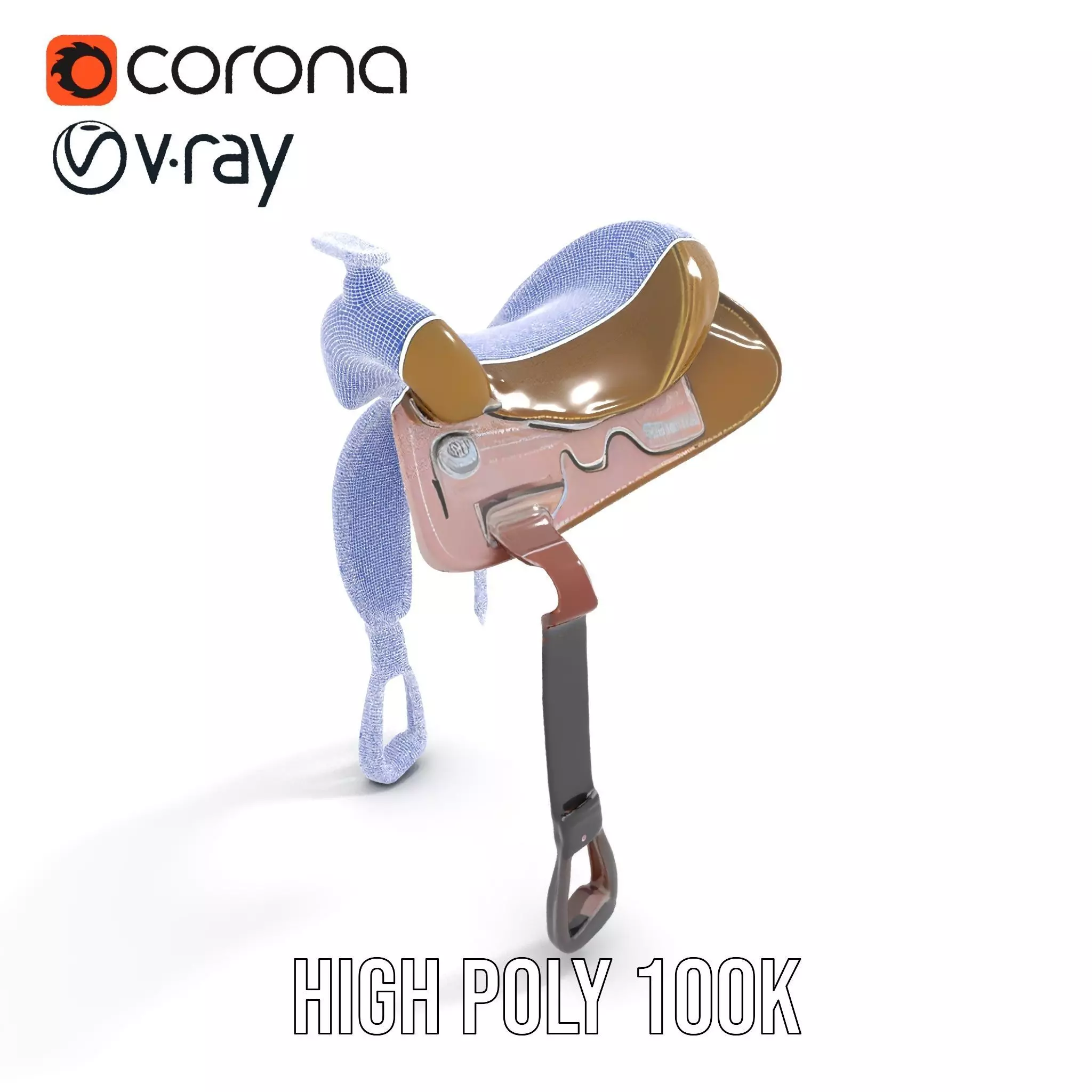 Olive Equestrian Saddle model pack Low-poly 3D model_33