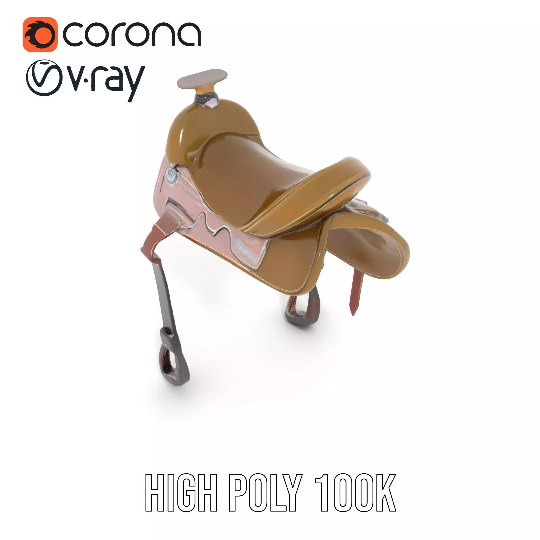 Olive Equestrian Saddle model pack Low-poly 3D model_22