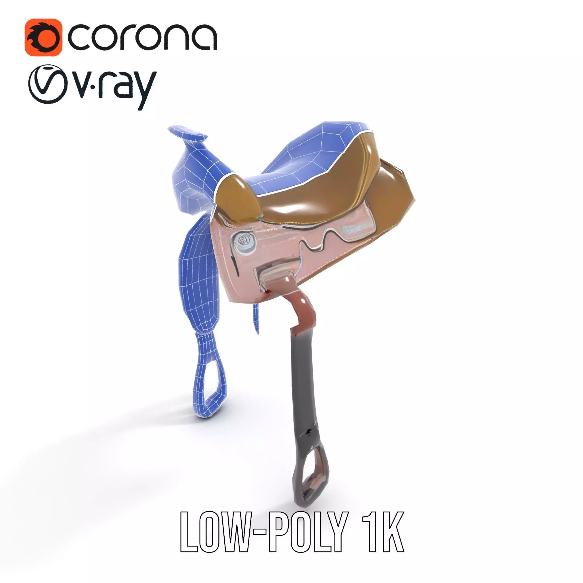 Olive Equestrian Saddle model pack Low-poly 3D model_17