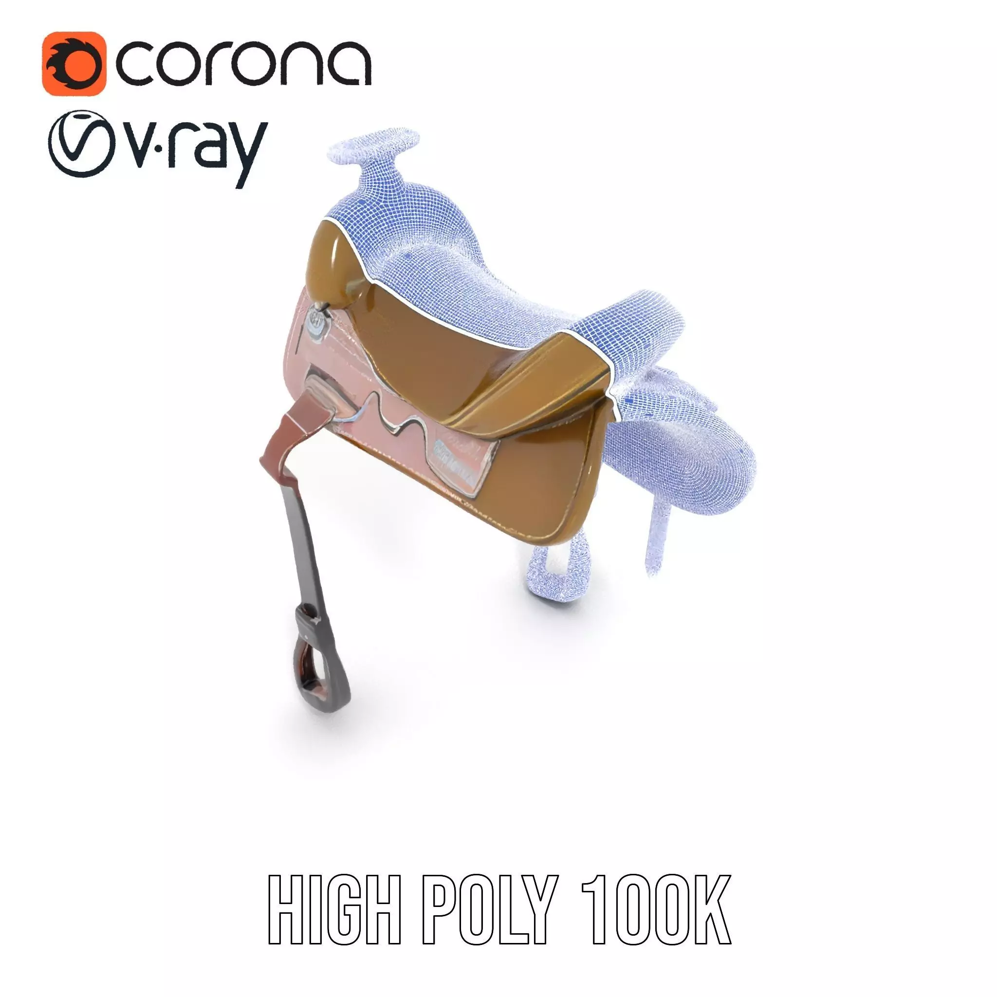 Olive Equestrian Saddle model pack Low-poly 3D model_25