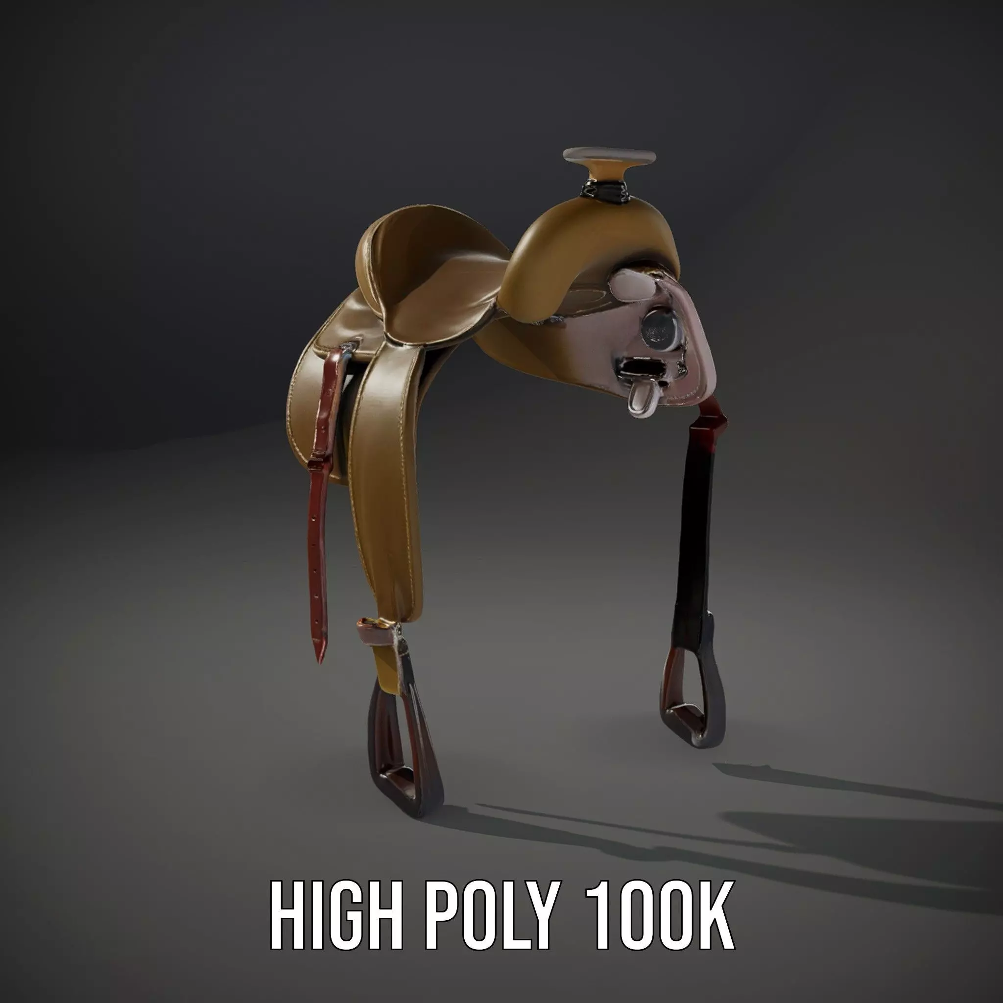 Olive Equestrian Saddle model pack Low-poly 3D model_10