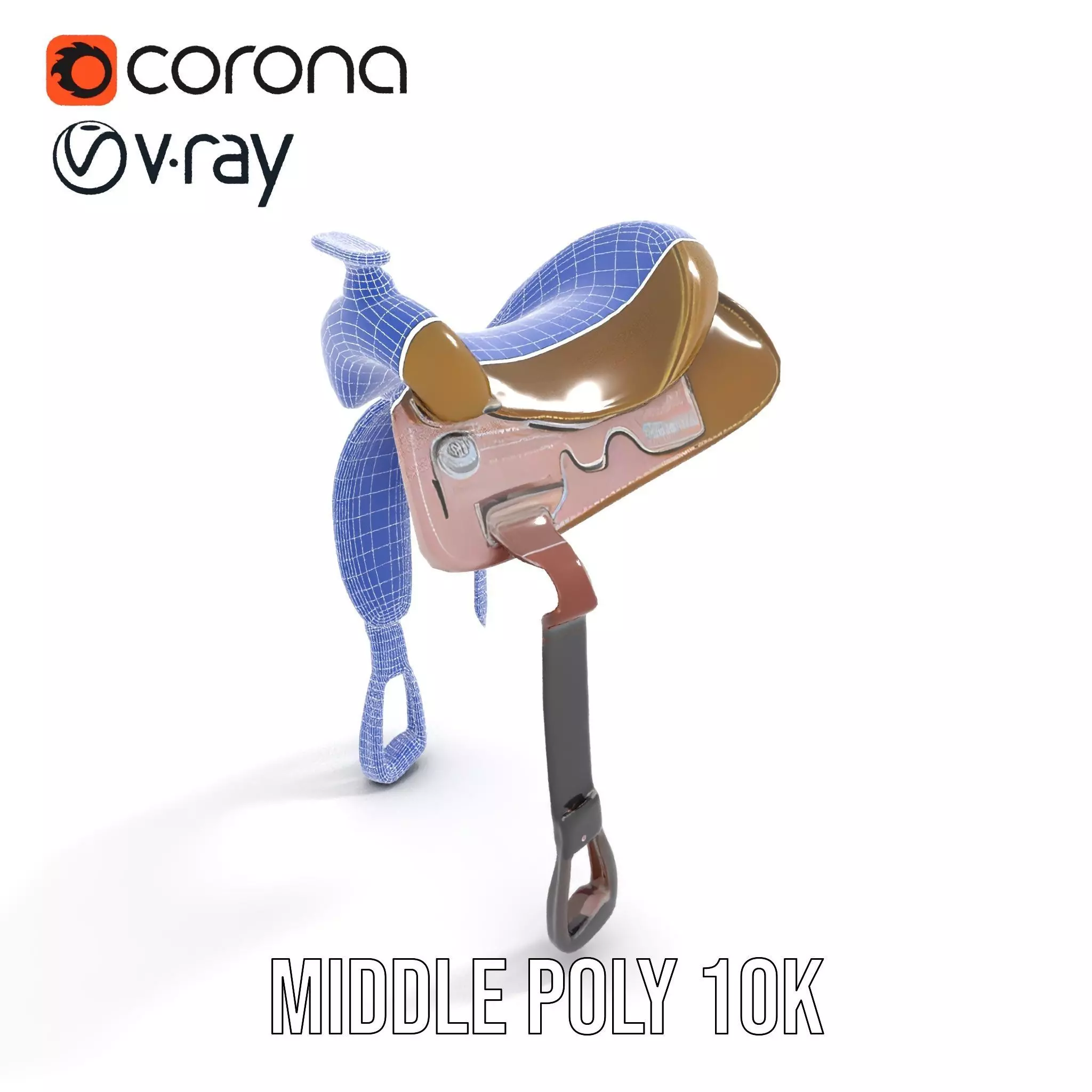 Olive Equestrian Saddle model pack Low-poly 3D model_18