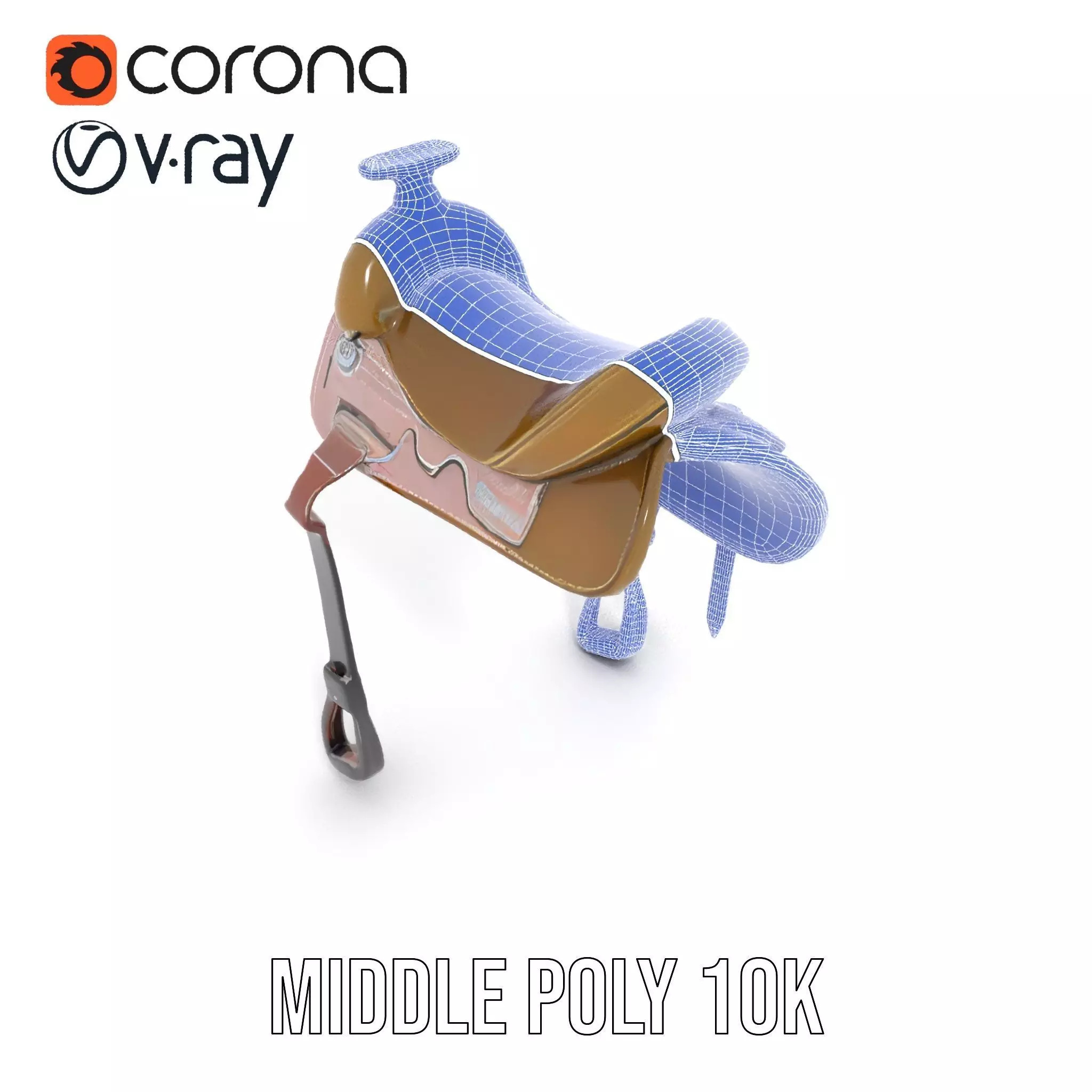 Olive Equestrian Saddle model pack Low-poly 3D model_20