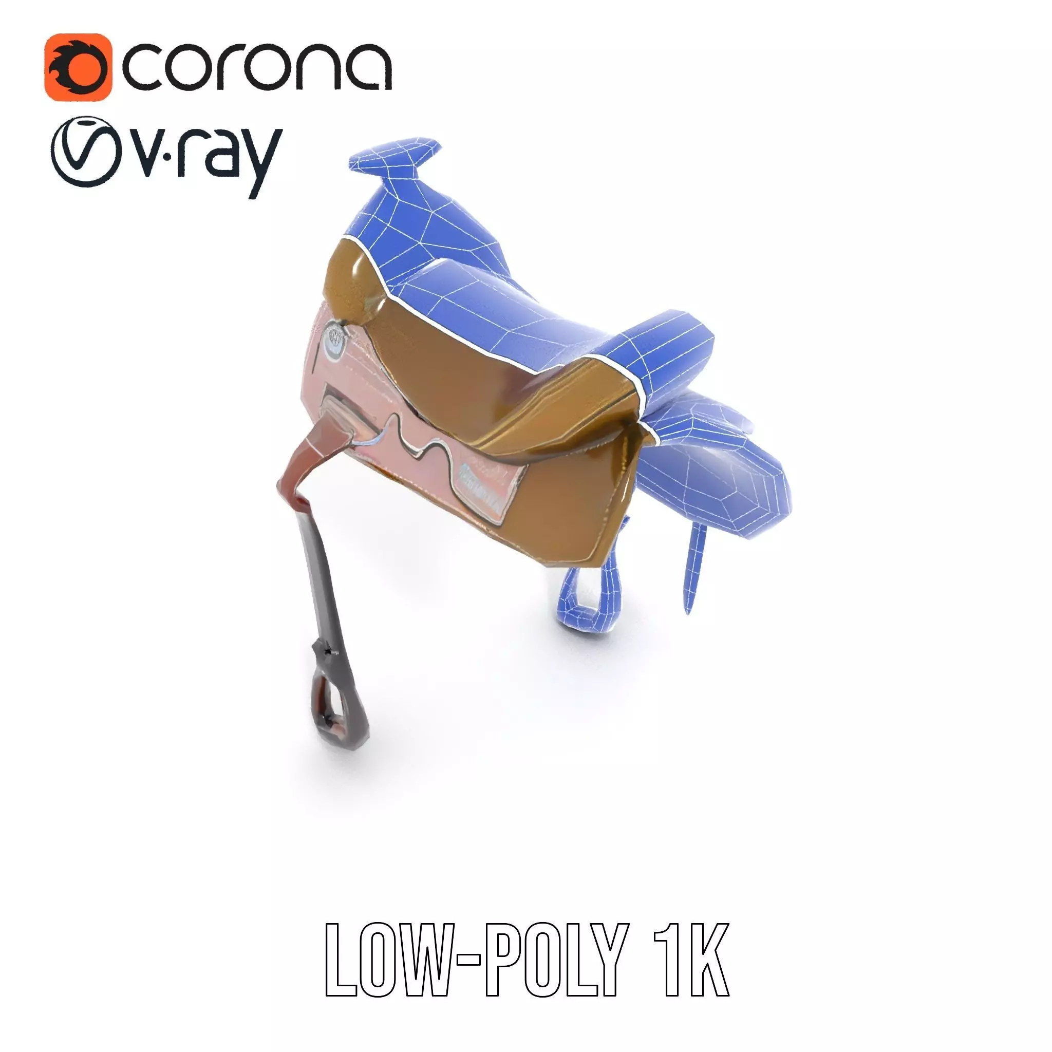 Olive Equestrian Saddle model pack Low-poly 3D model_19