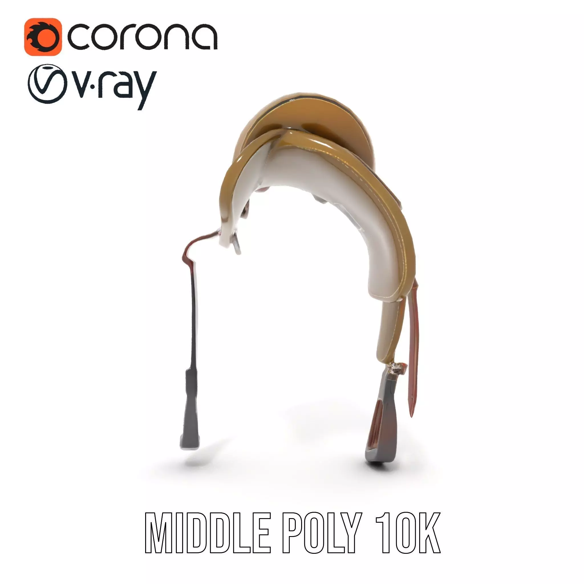 Olive Equestrian Saddle model pack Low-poly 3D model_16