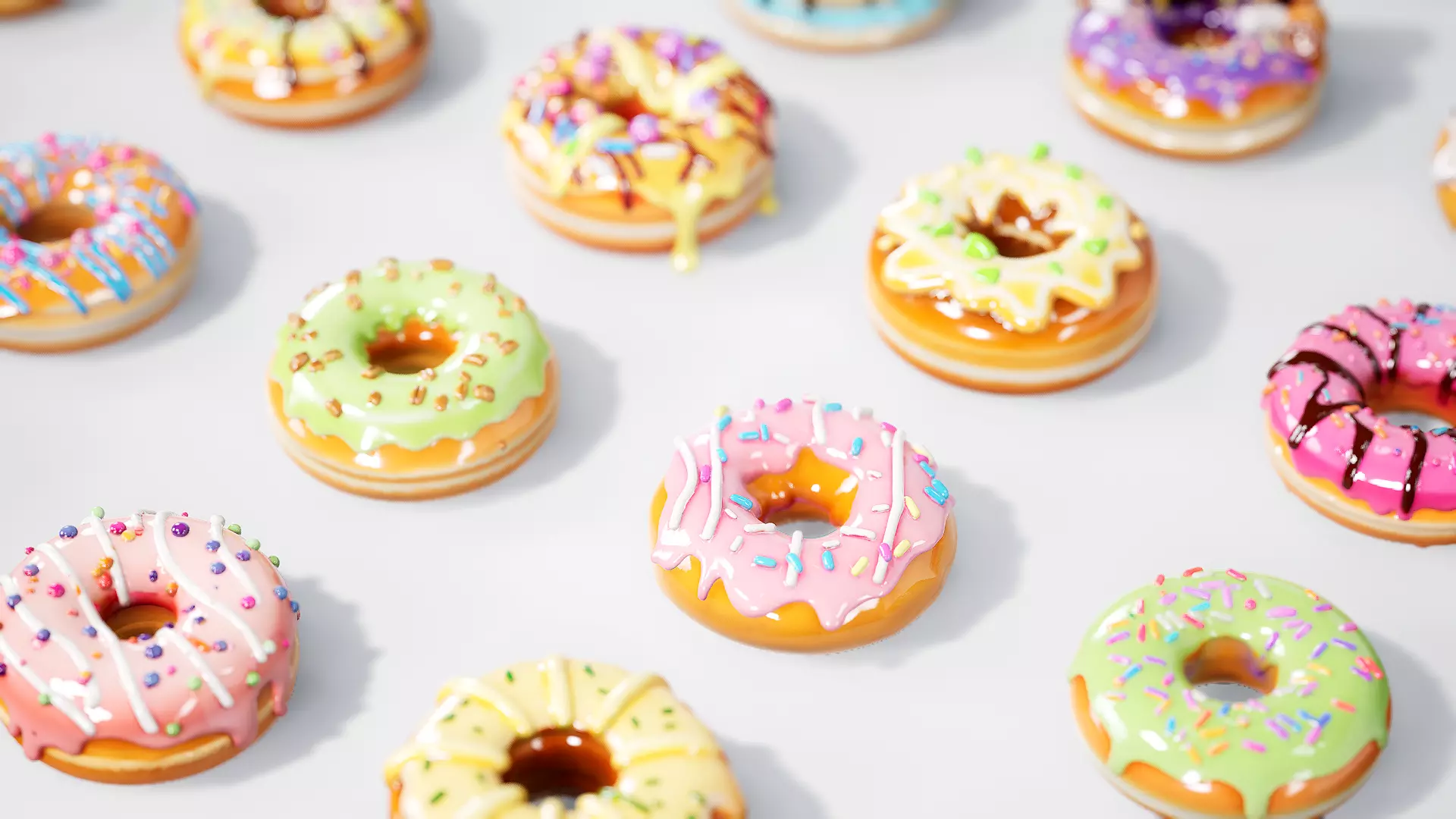 Donut Bread Cake Chocolate 3D model_5