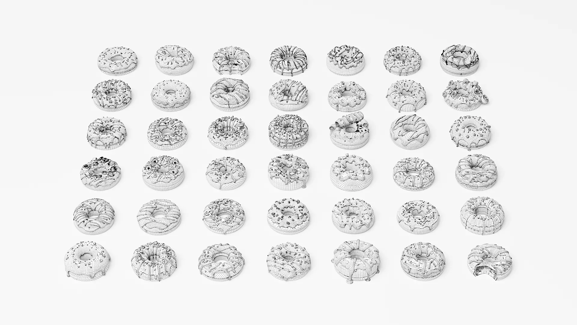 Donut Bread Cake Chocolate 3D model_6