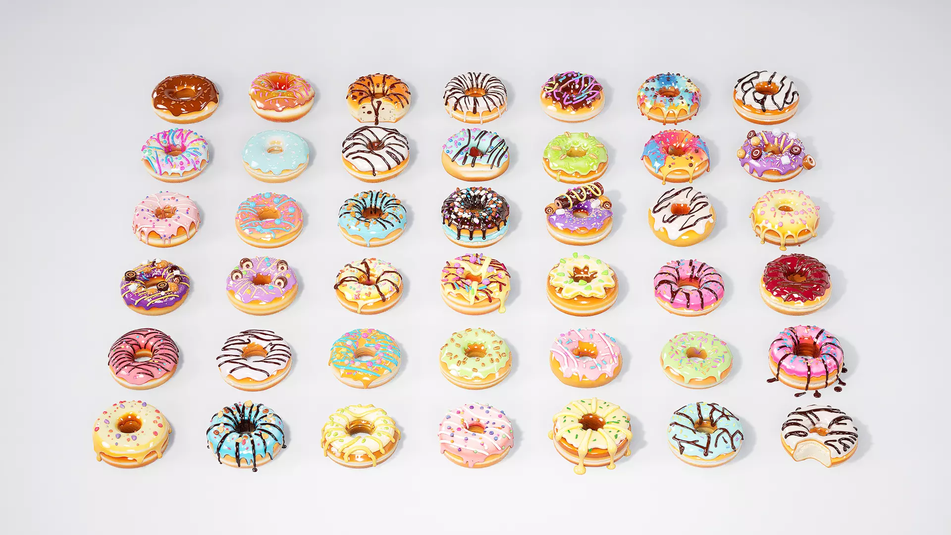 Donut Bread Cake Chocolate 3D model_0