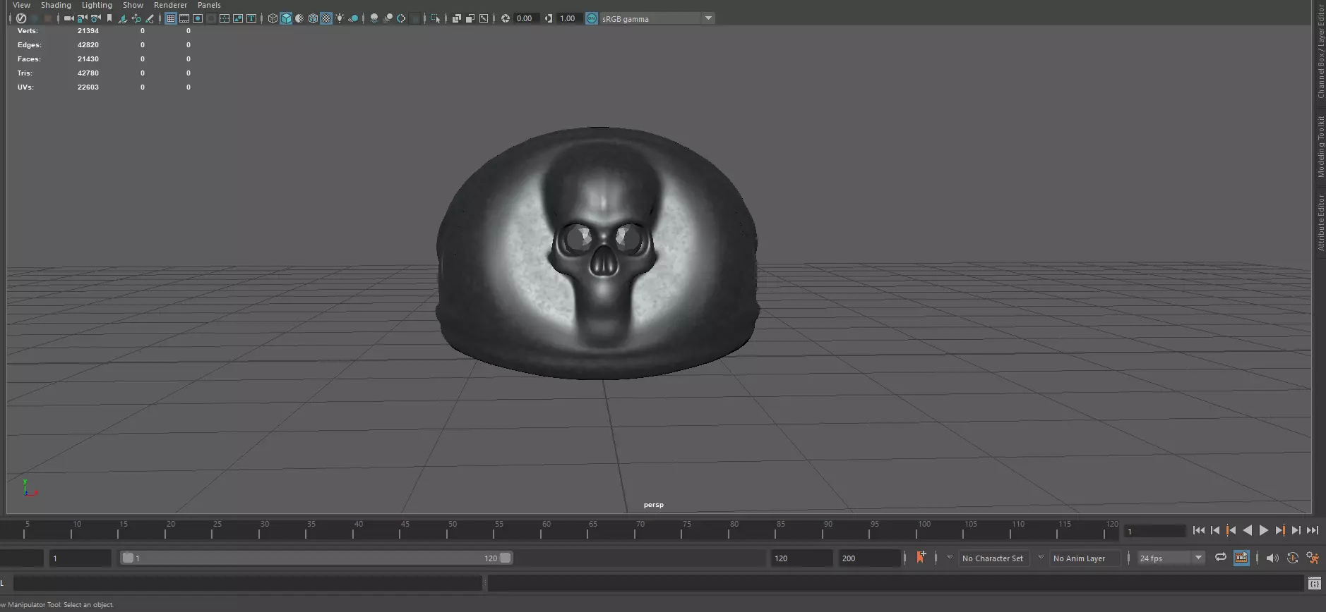 Copper Skull Signet Ring Low-poly 3D model_4