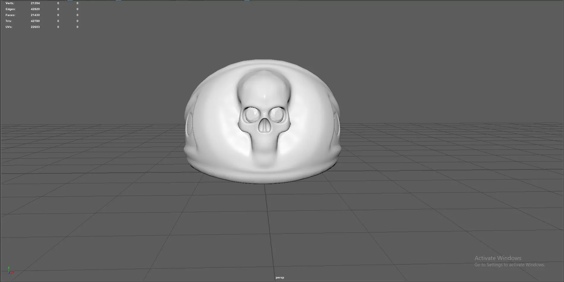 Copper Skull Signet Ring Low-poly 3D model_9