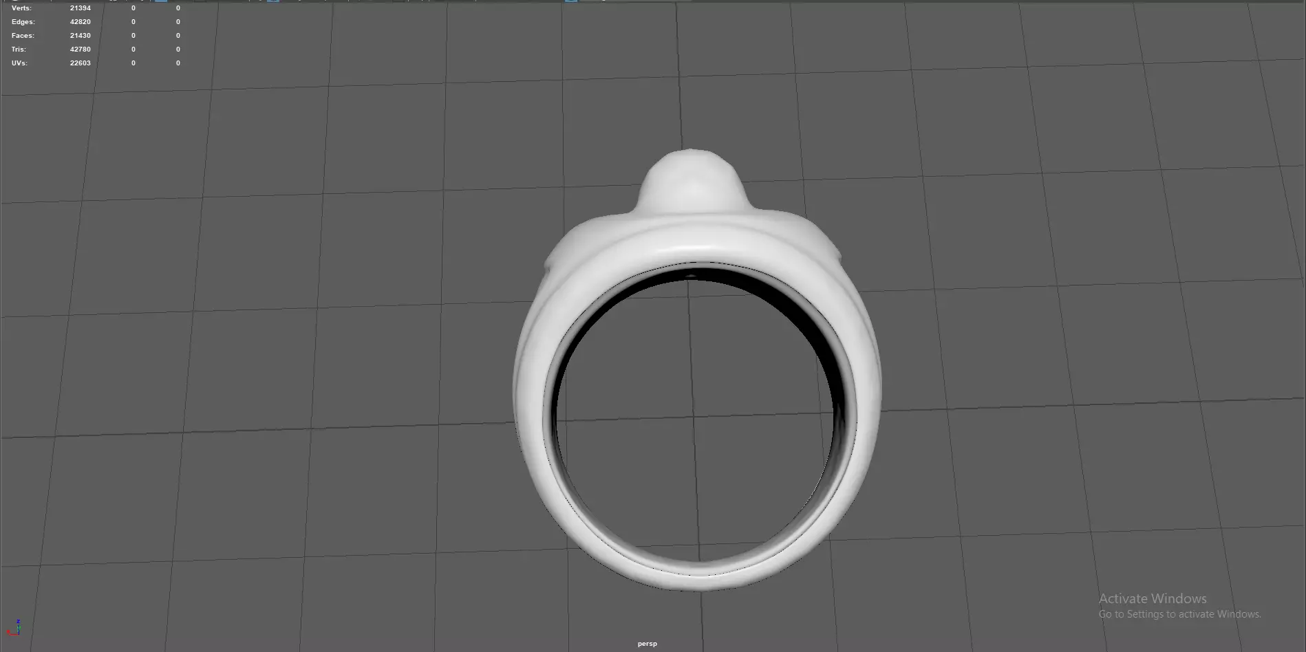 Copper Skull Signet Ring Low-poly 3D model_10