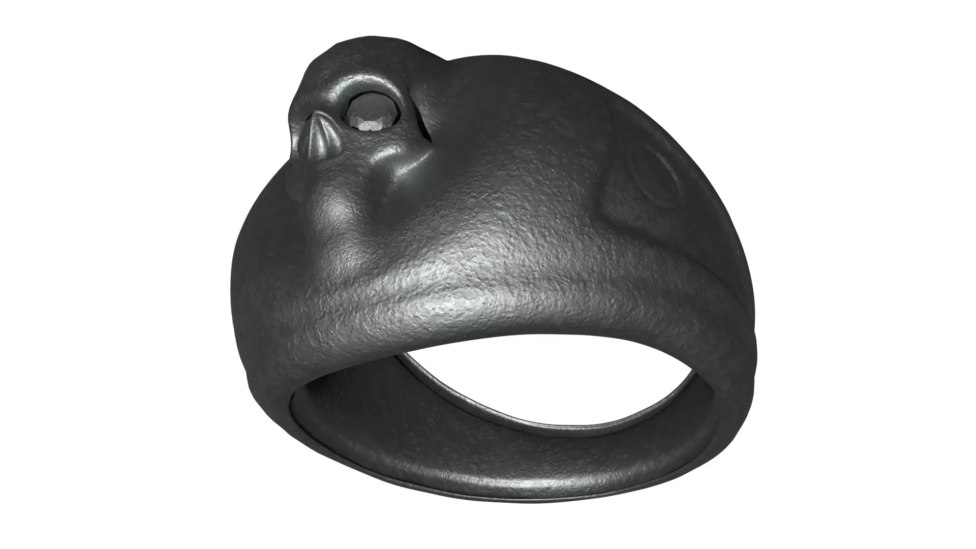Copper Skull Signet Ring Low-poly 3D model_2