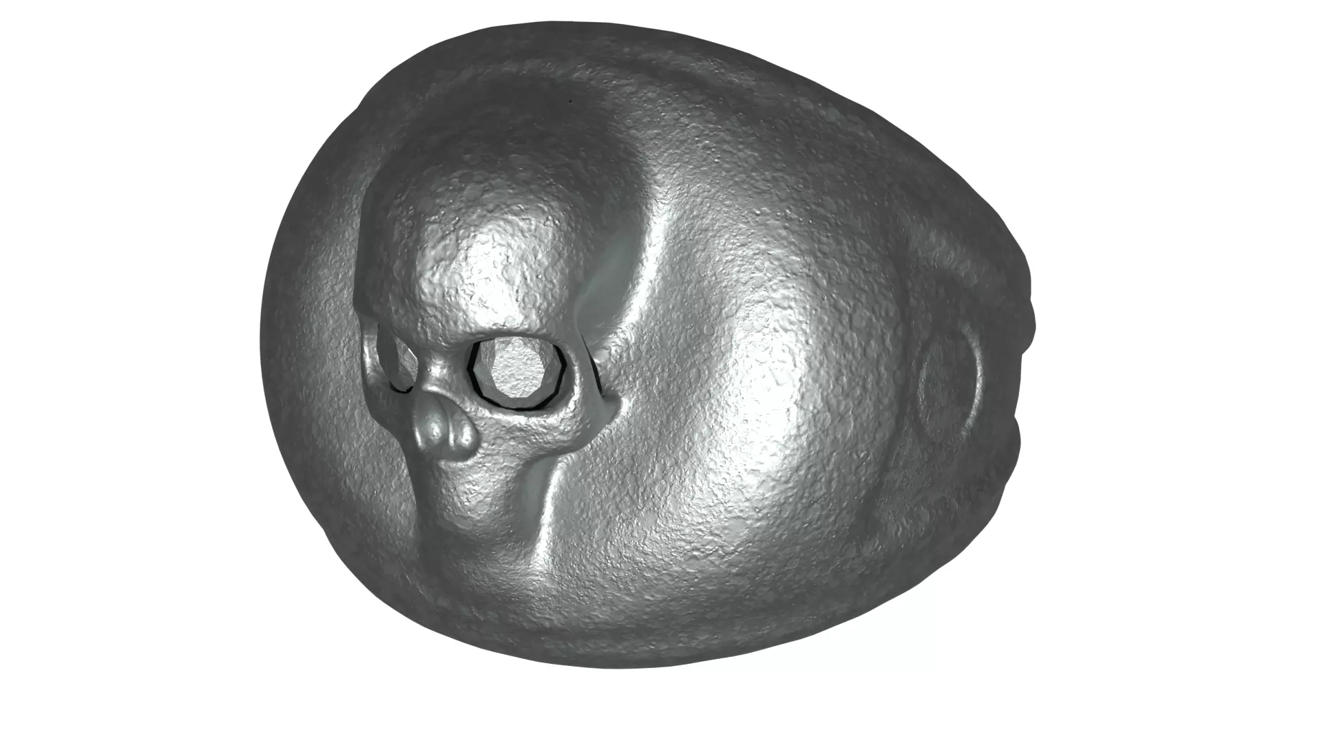 Copper Skull Signet Ring Low-poly 3D model_0