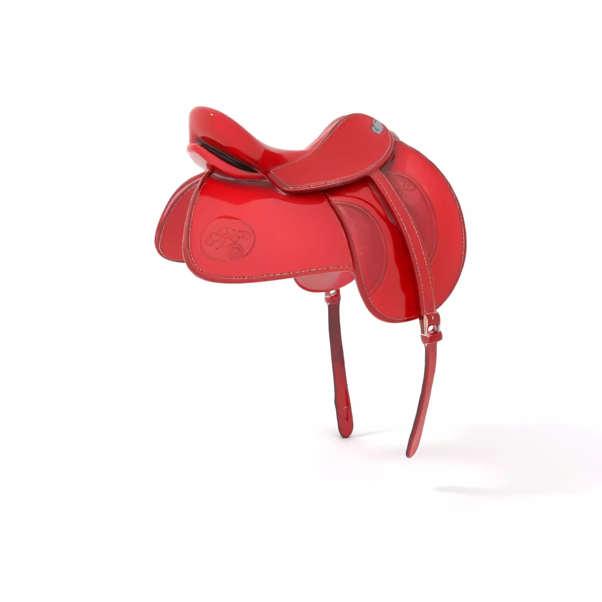 Elegant Red Saddle model pack Low-poly 3D model_0