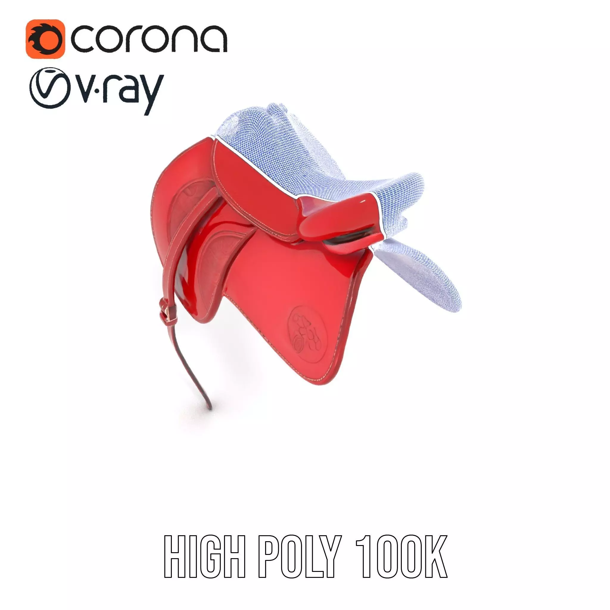 Elegant Red Saddle model pack Low-poly 3D model_33