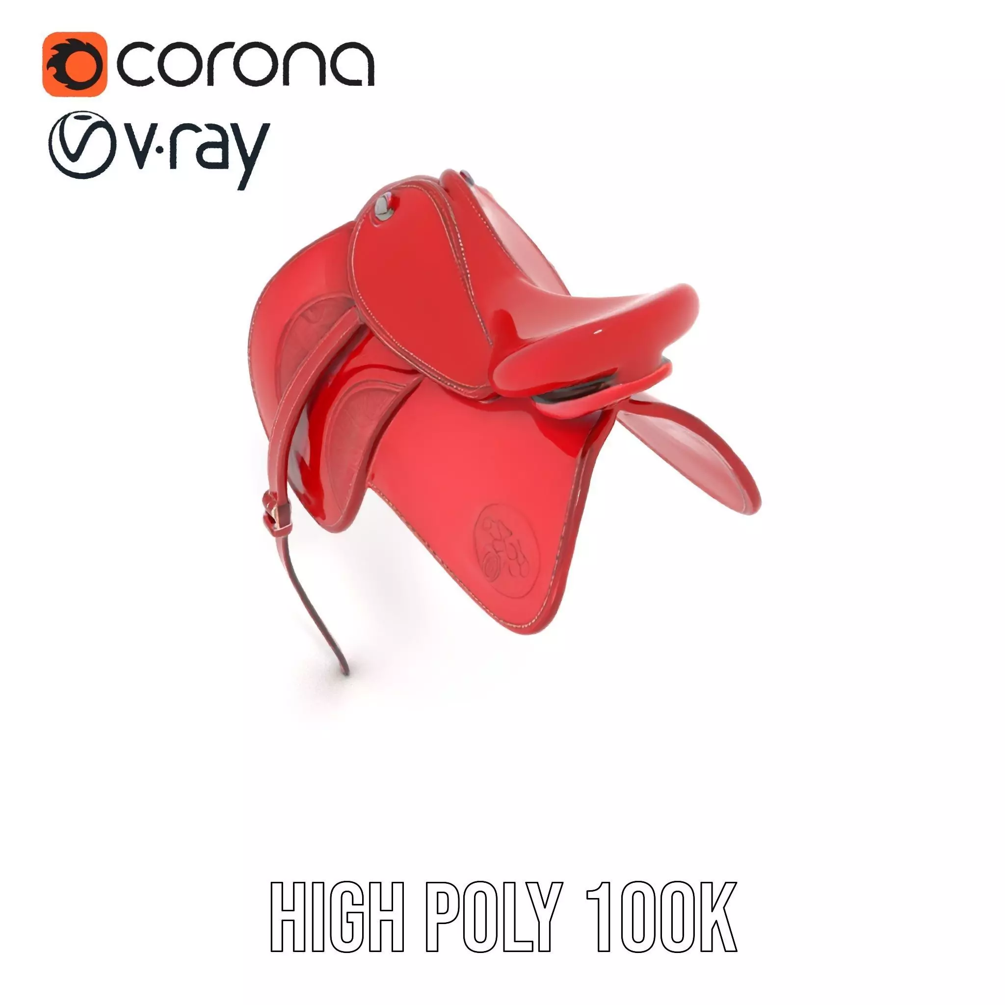 Elegant Red Saddle model pack Low-poly 3D model_20