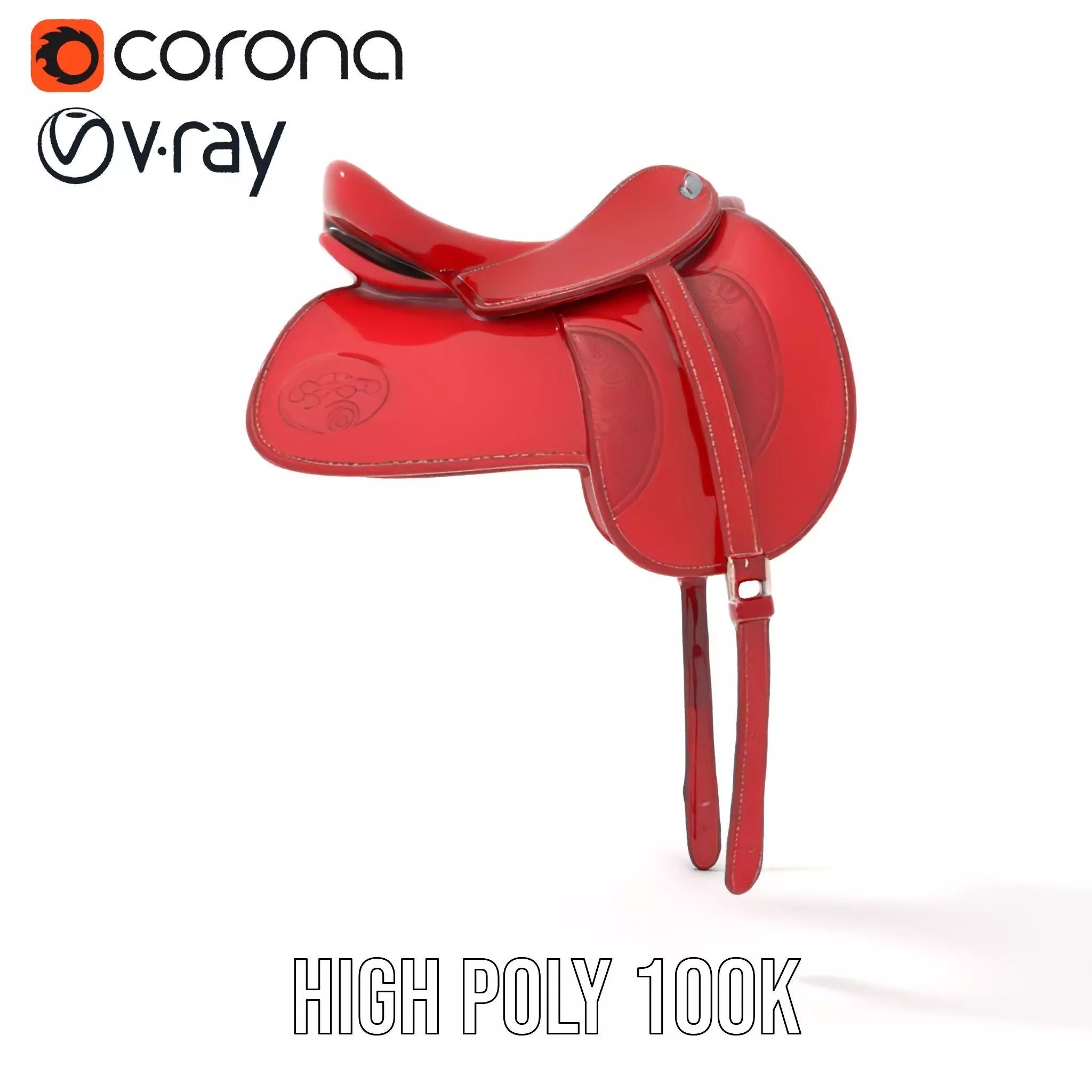 Elegant Red Saddle model pack Low-poly 3D model_29
