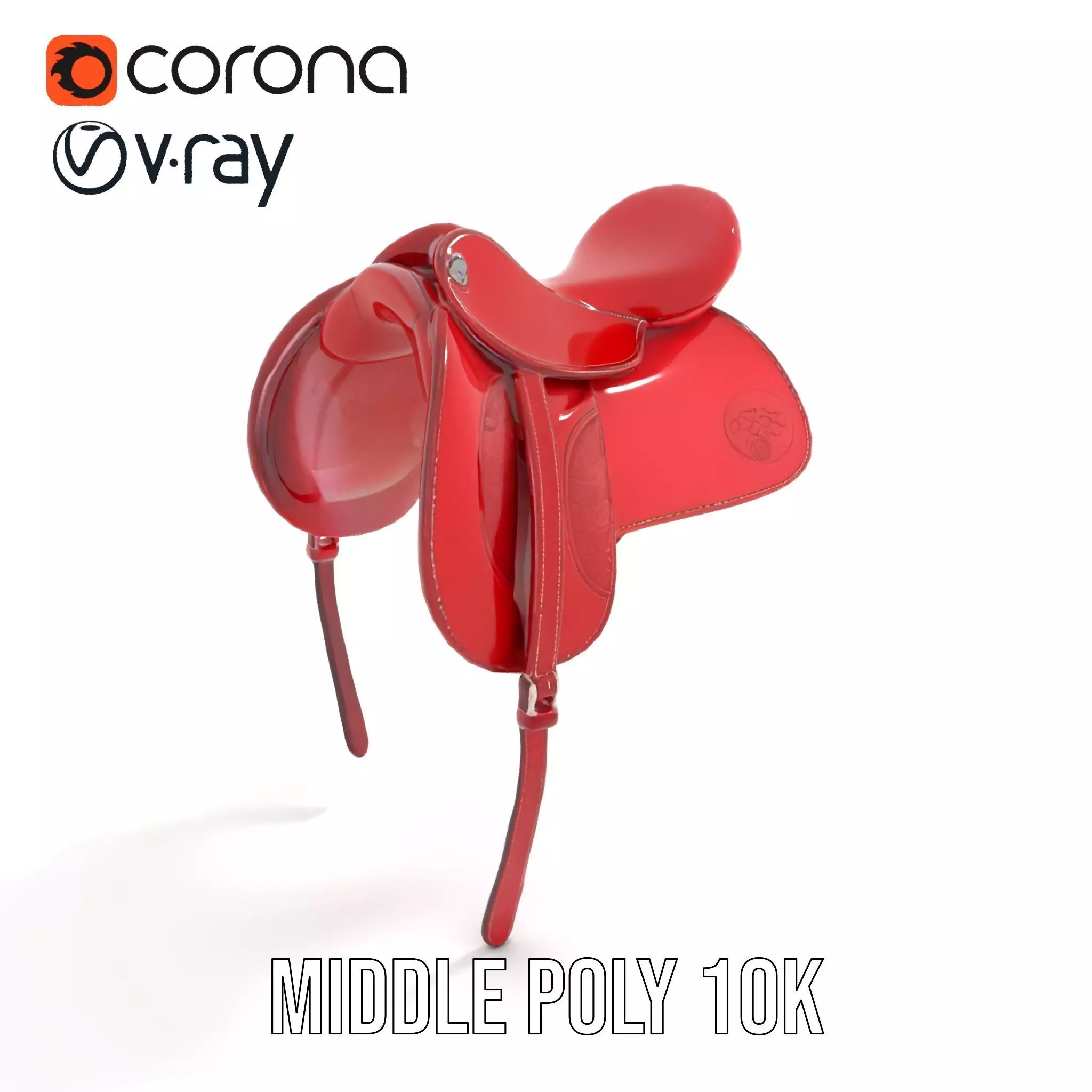 Elegant Red Saddle model pack Low-poly 3D model_11