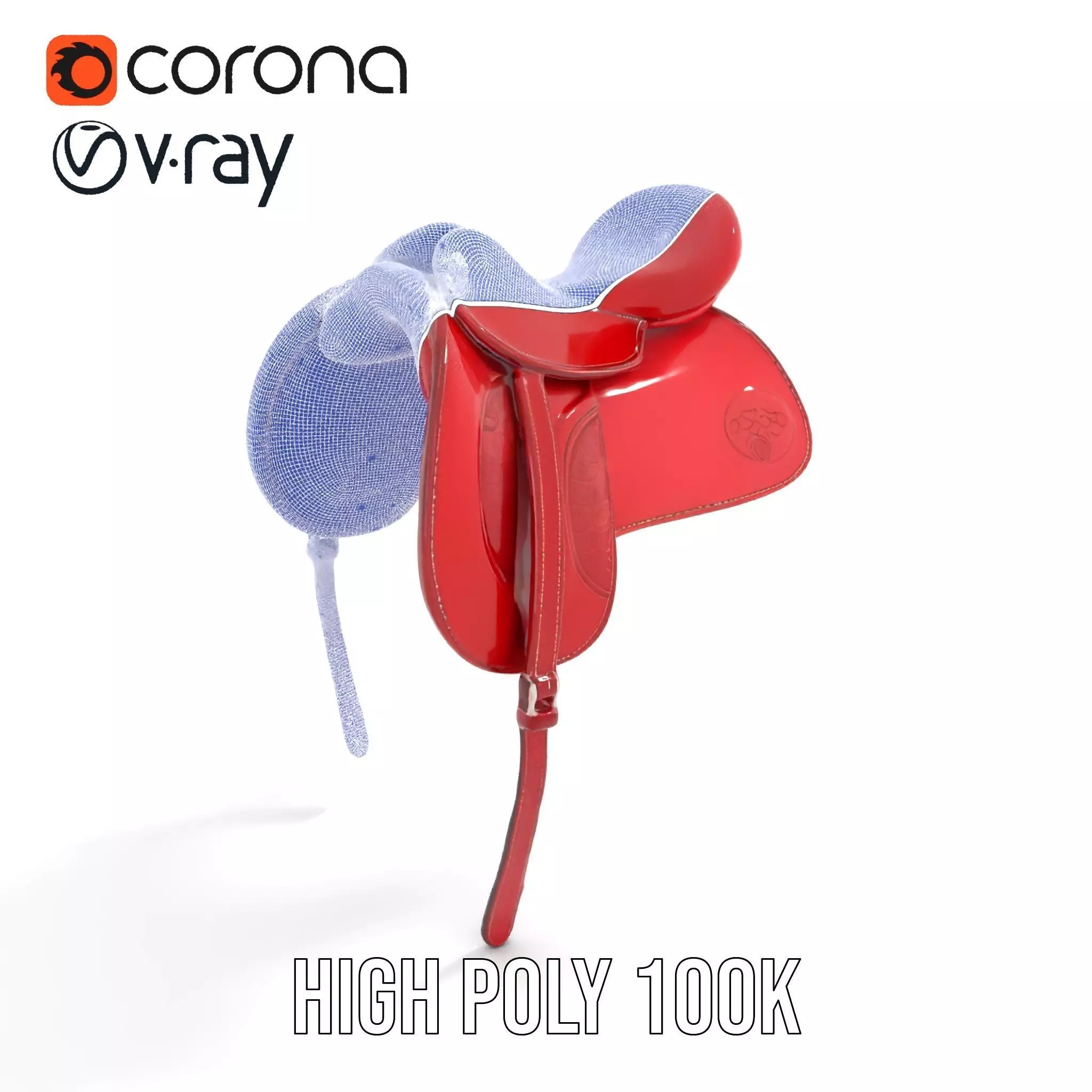 Elegant Red Saddle model pack Low-poly 3D model_26