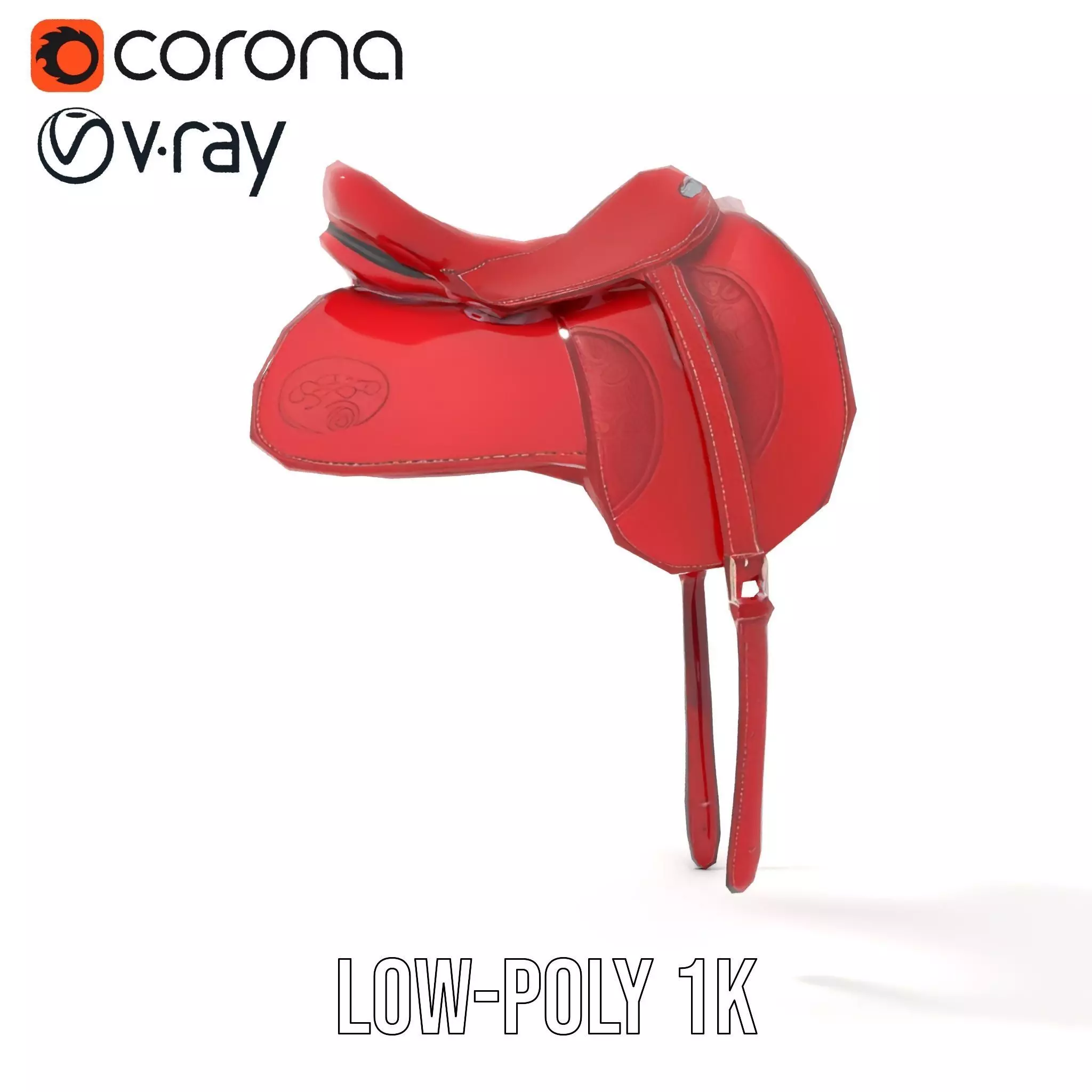 Elegant Red Saddle model pack Low-poly 3D model_15