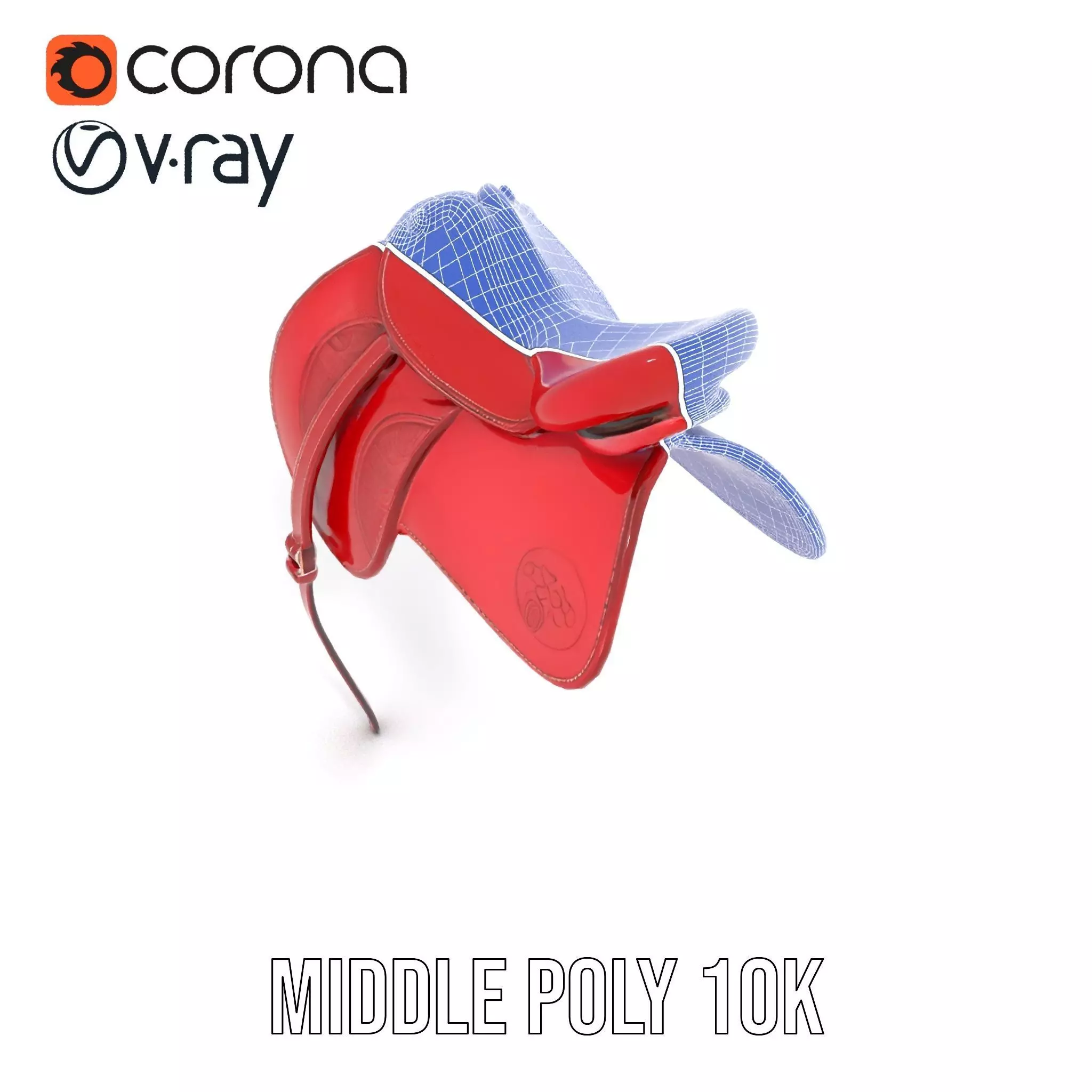 Elegant Red Saddle model pack Low-poly 3D model_21