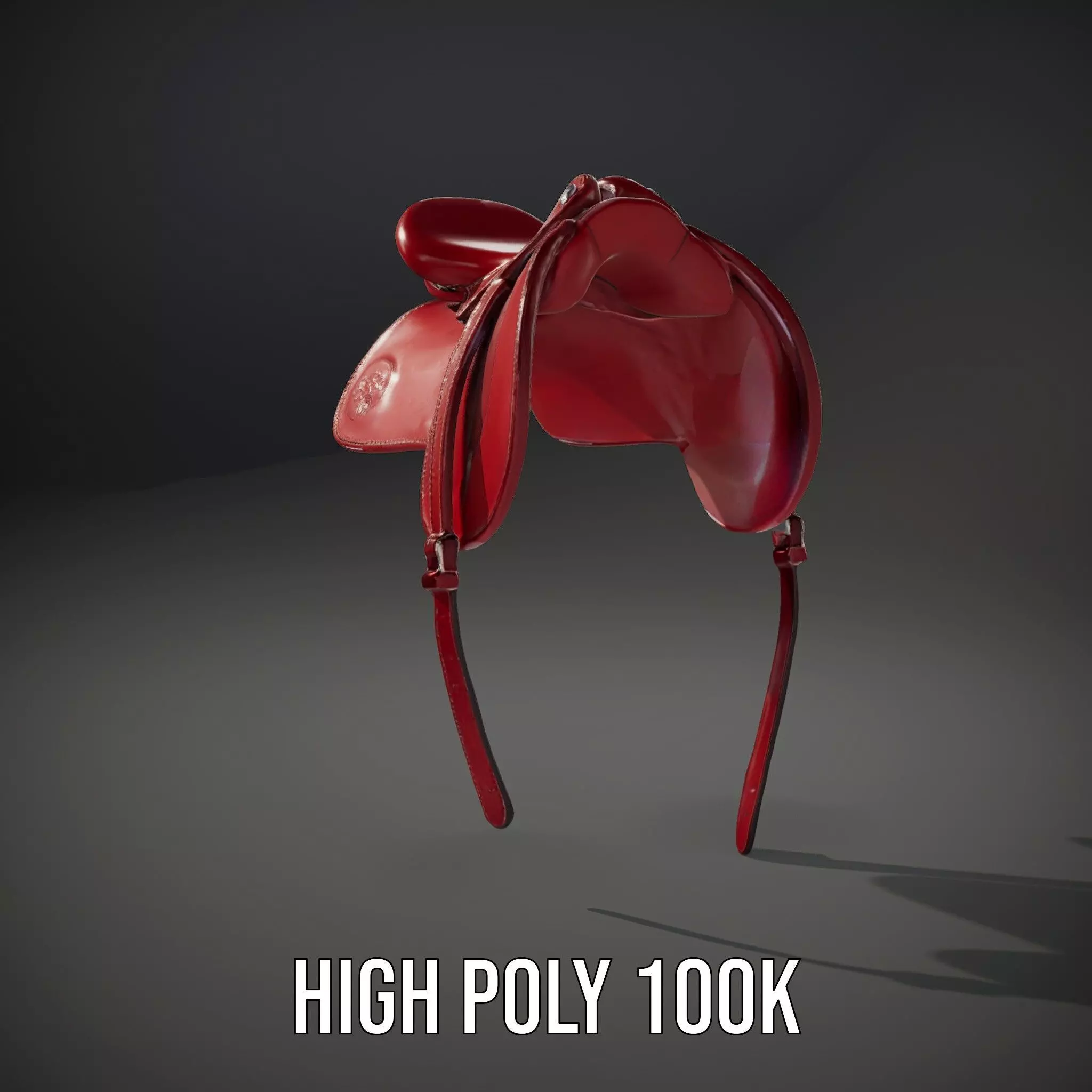 Elegant Red Saddle model pack Low-poly 3D model_10