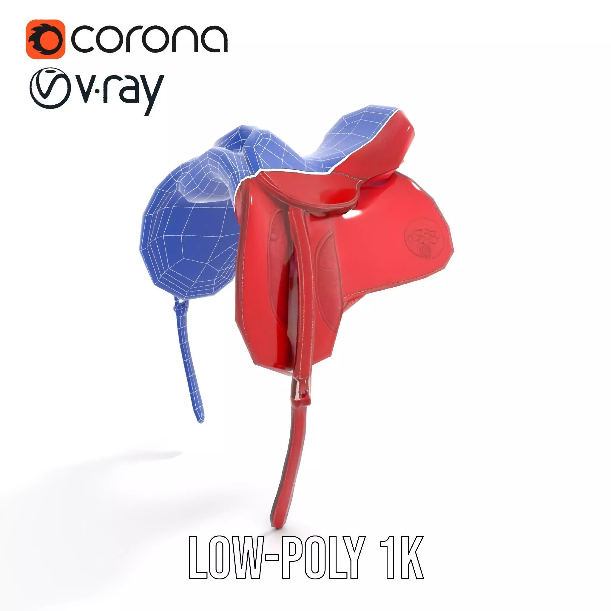 Elegant Red Saddle model pack Low-poly 3D model_25