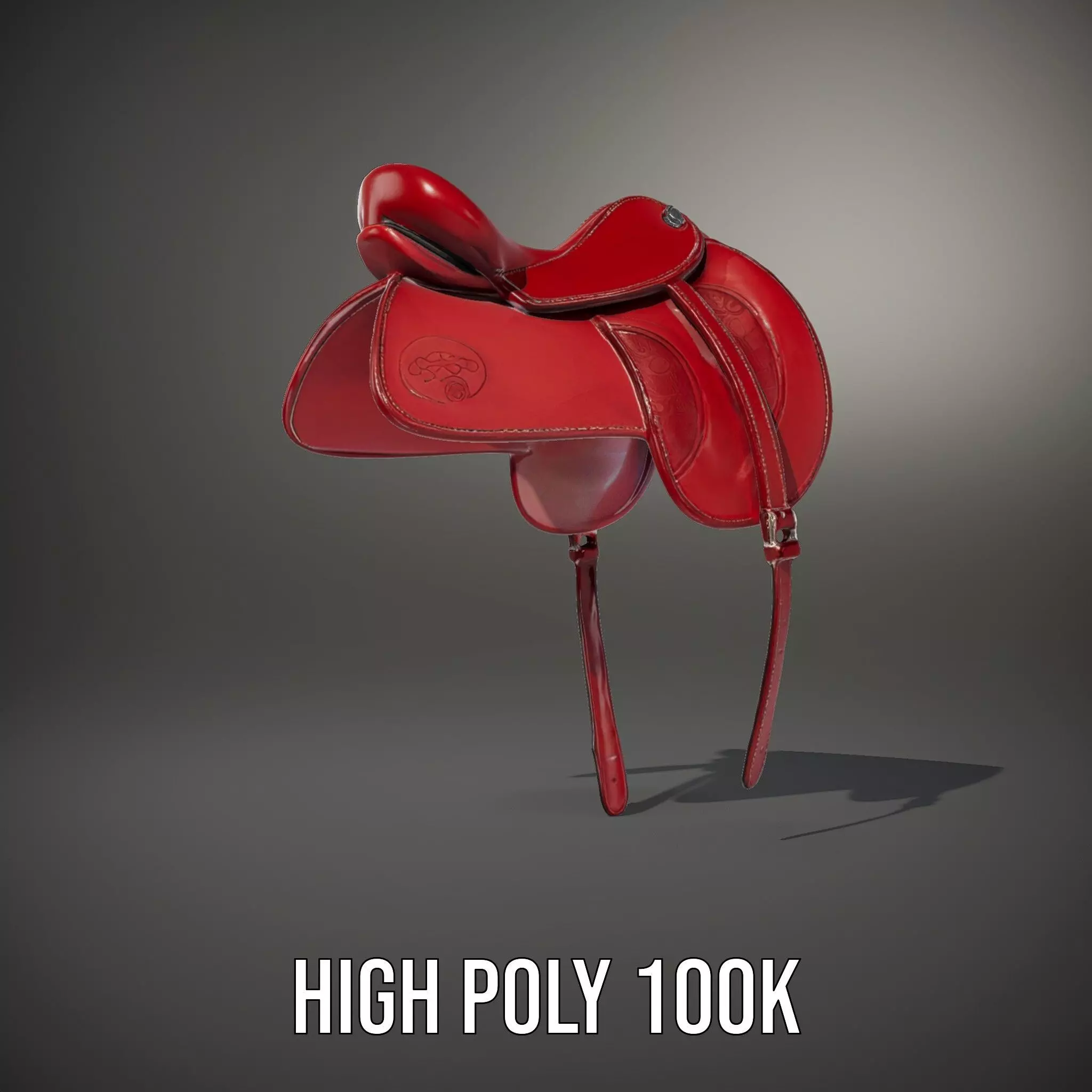 Elegant Red Saddle model pack Low-poly 3D model_8