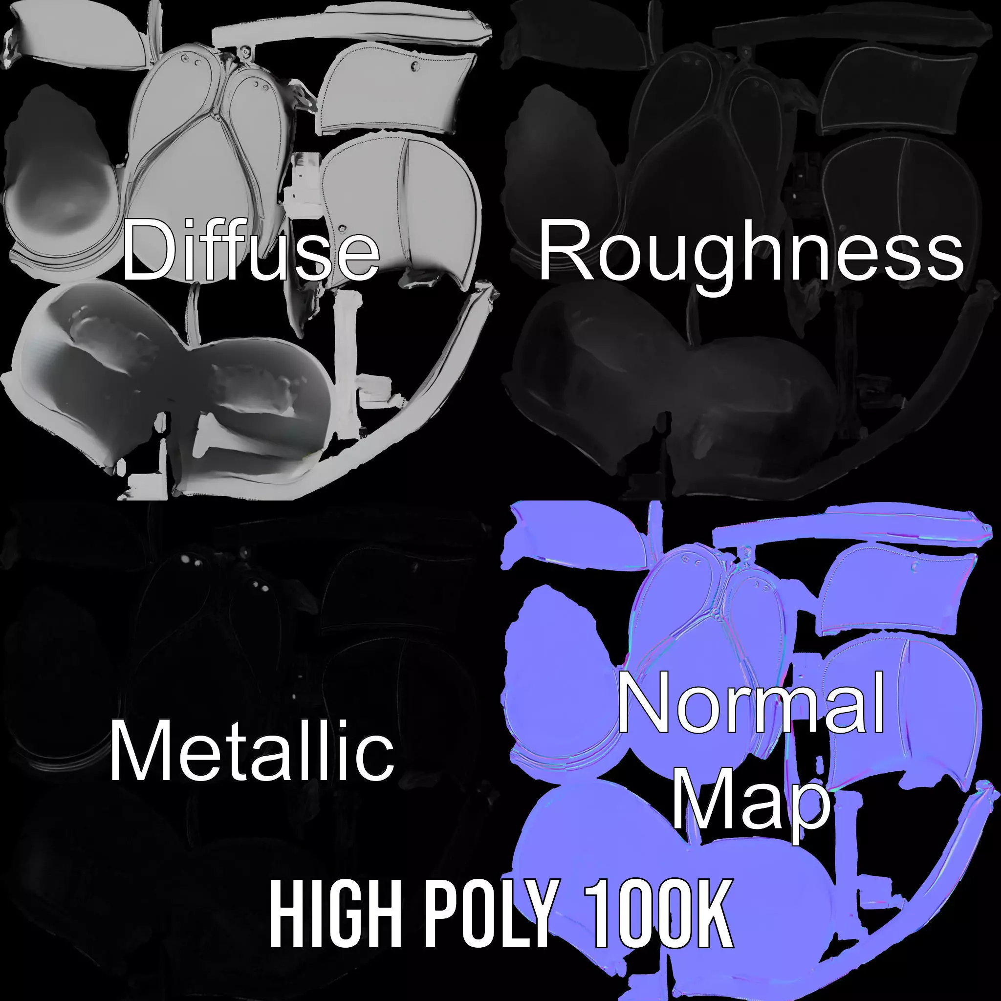 Sleek Saddle model pack Low-poly 3D model_3