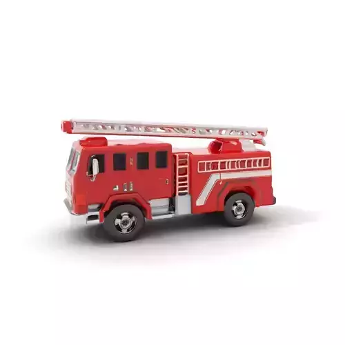 Red Fire Truck model pack Low-poly 3D model