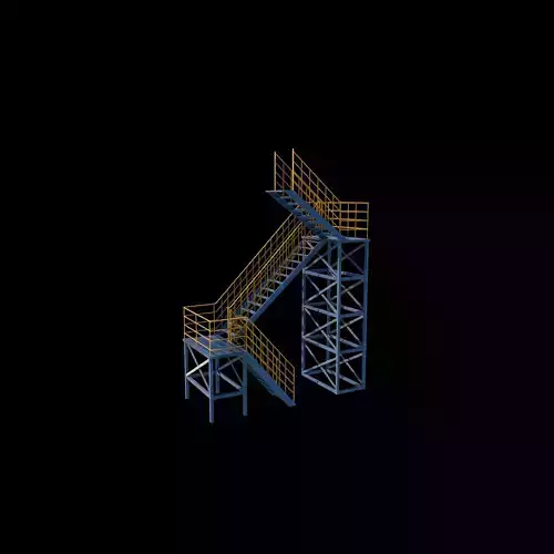Industrial stair 3D model