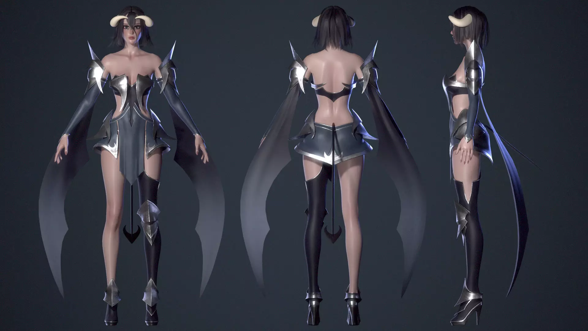 Succubus Veyluna - Demon Sorceress - Game Ready Low-poly 3D model_14