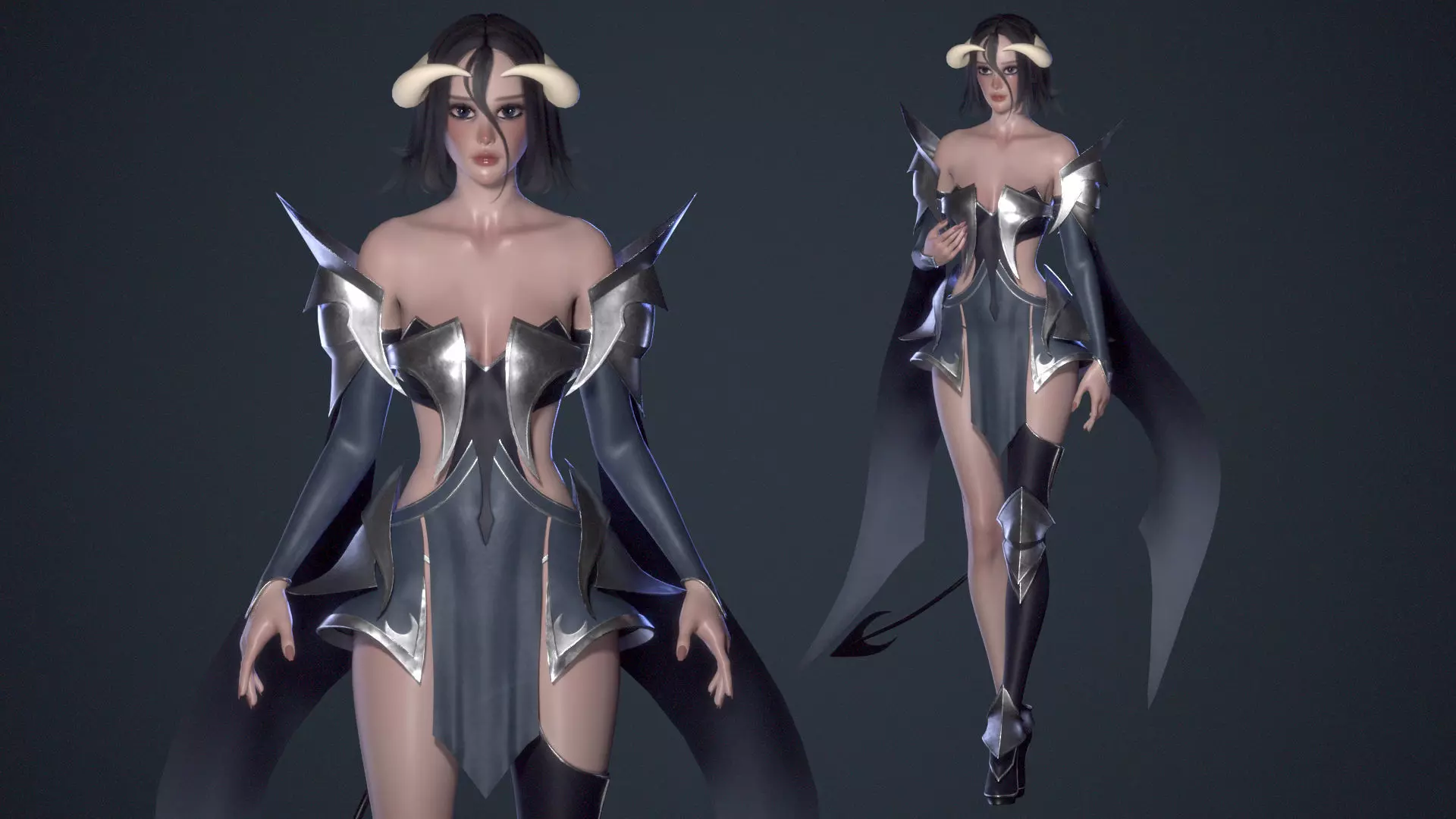 Succubus Veyluna - Demon Sorceress - Game Ready Low-poly 3D model_4