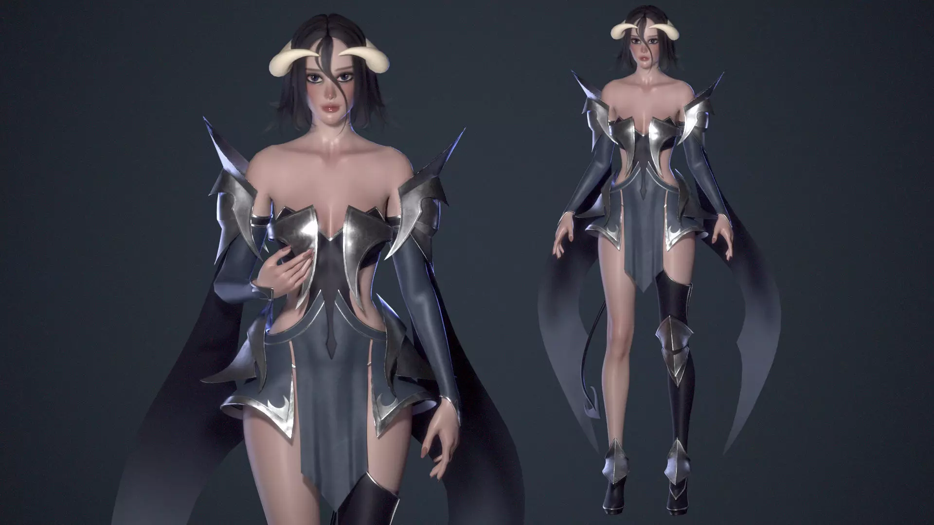 Succubus Veyluna - Demon Sorceress - Game Ready Low-poly 3D model_3
