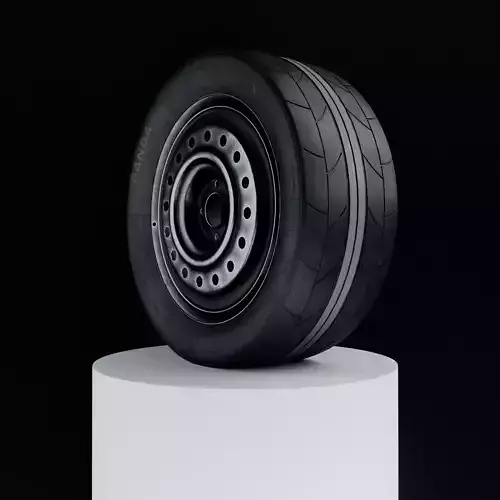 Car Wheel Sport  High Poly Tire with Rims