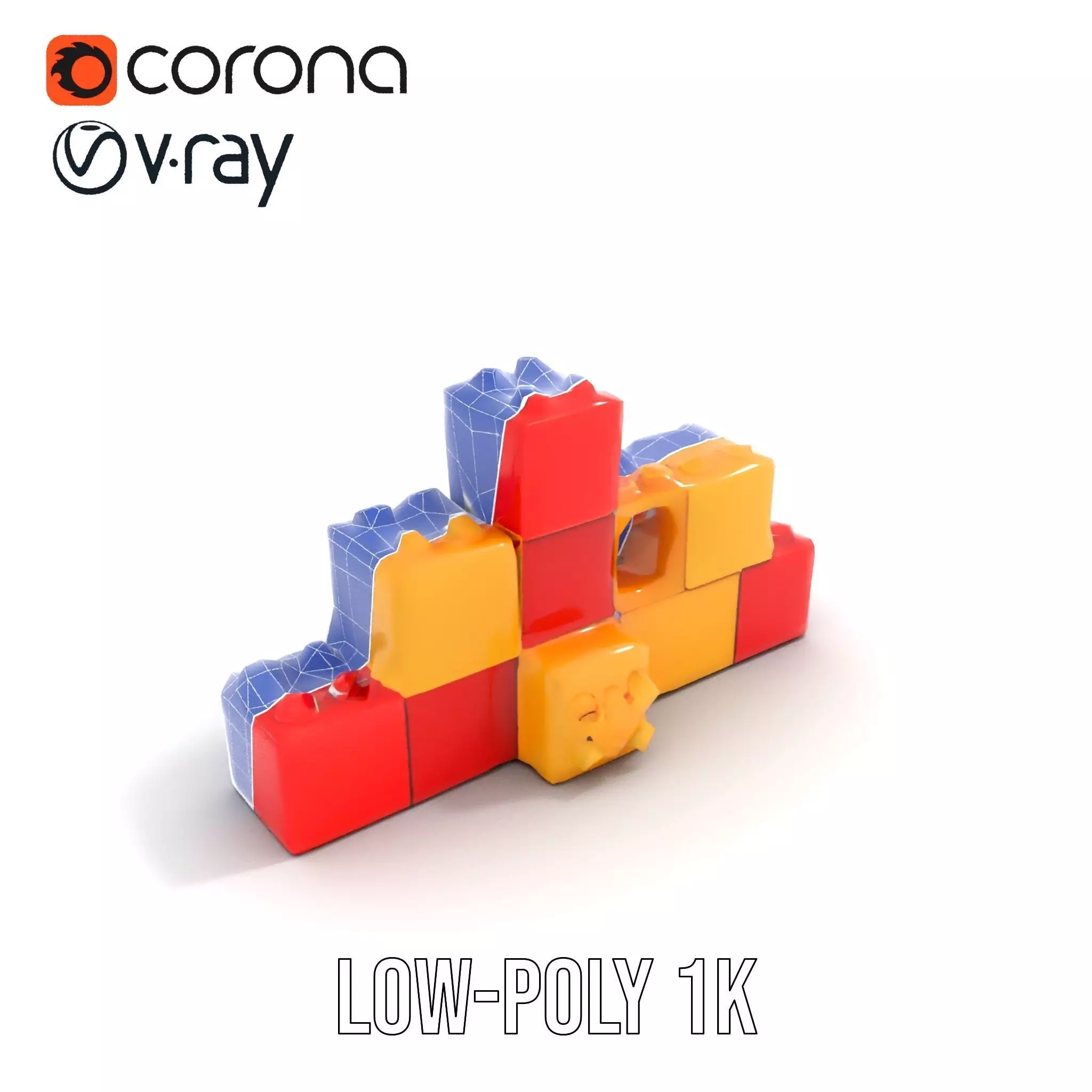 Vibrant Block Collection model pack Low-poly 3D model_14