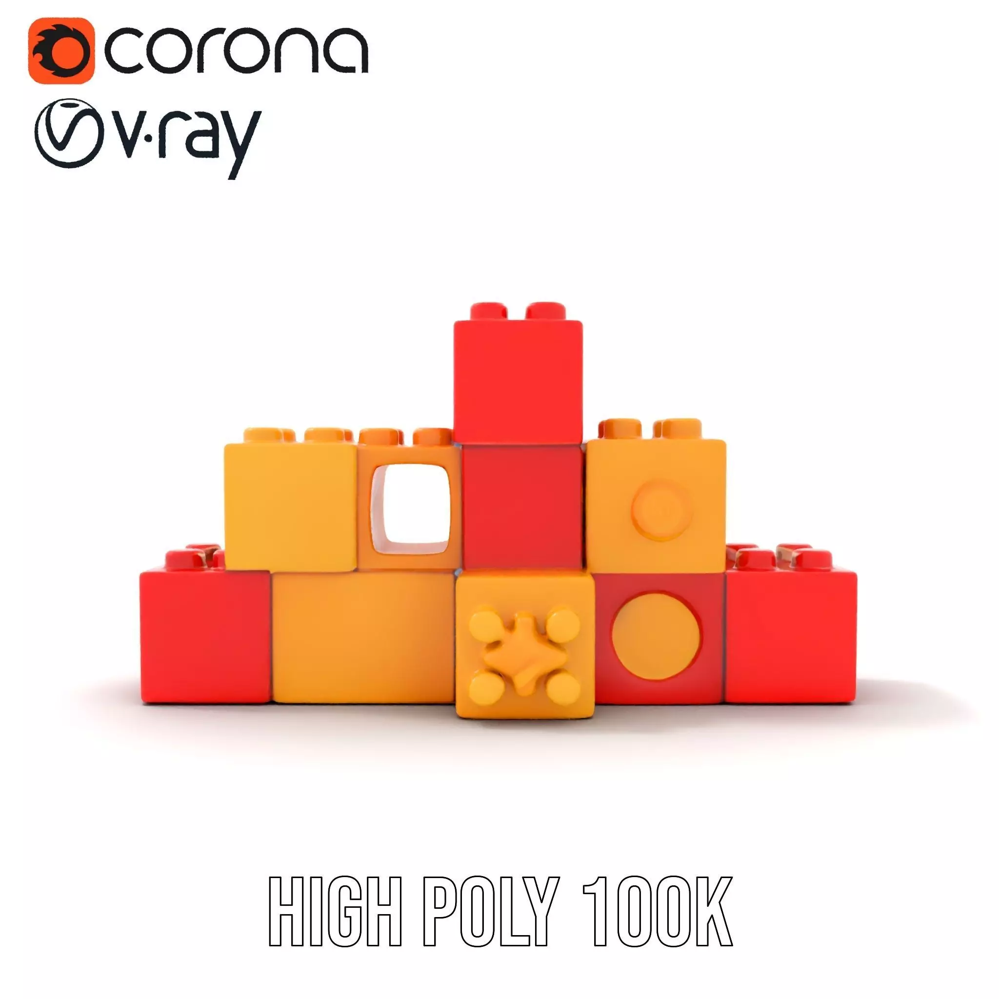 Vibrant Block Collection model pack Low-poly 3D model_28