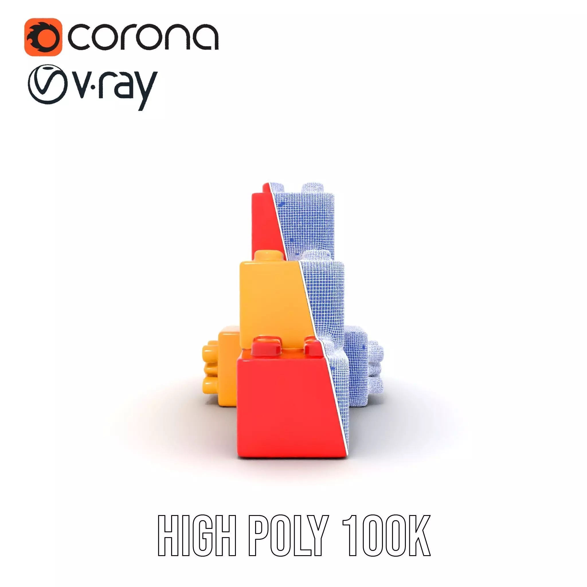 Vibrant Block Collection model pack Low-poly 3D model_34