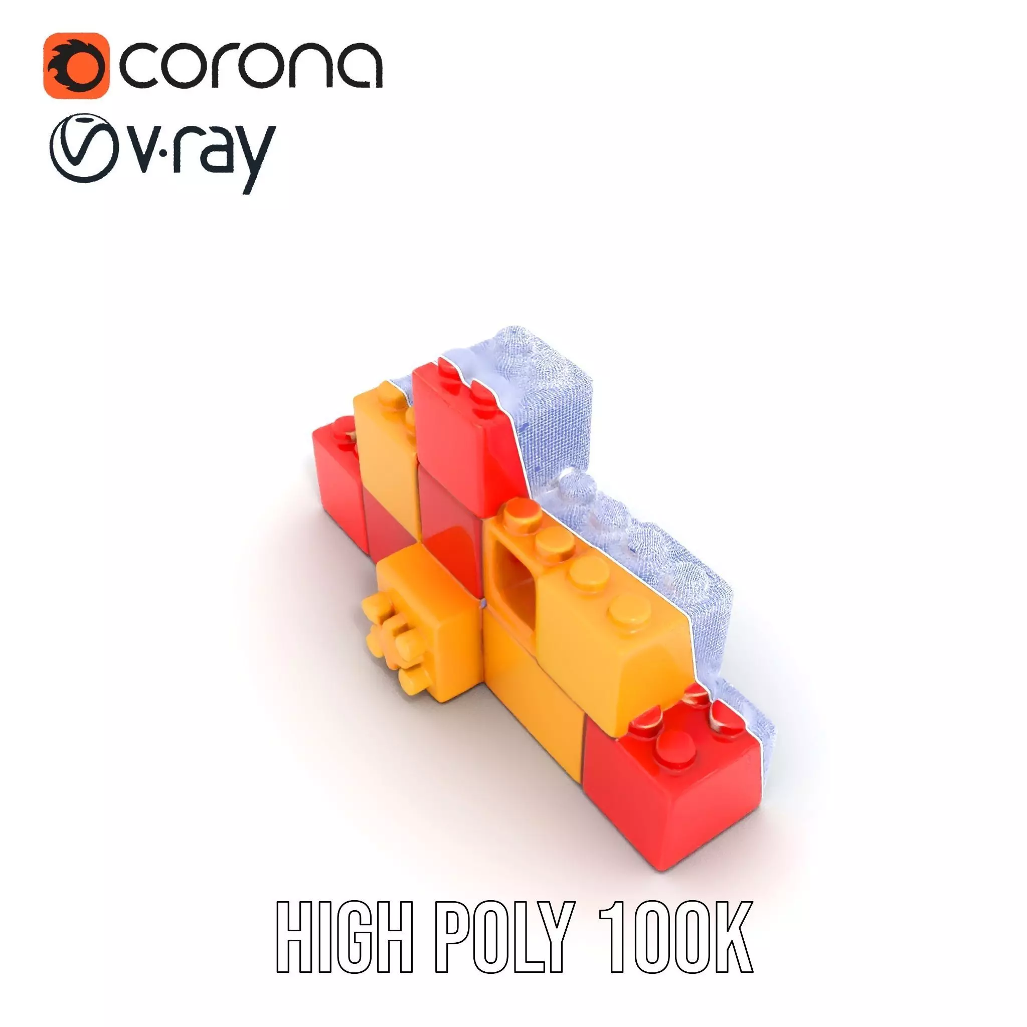 Vibrant Block Collection model pack Low-poly 3D model_32