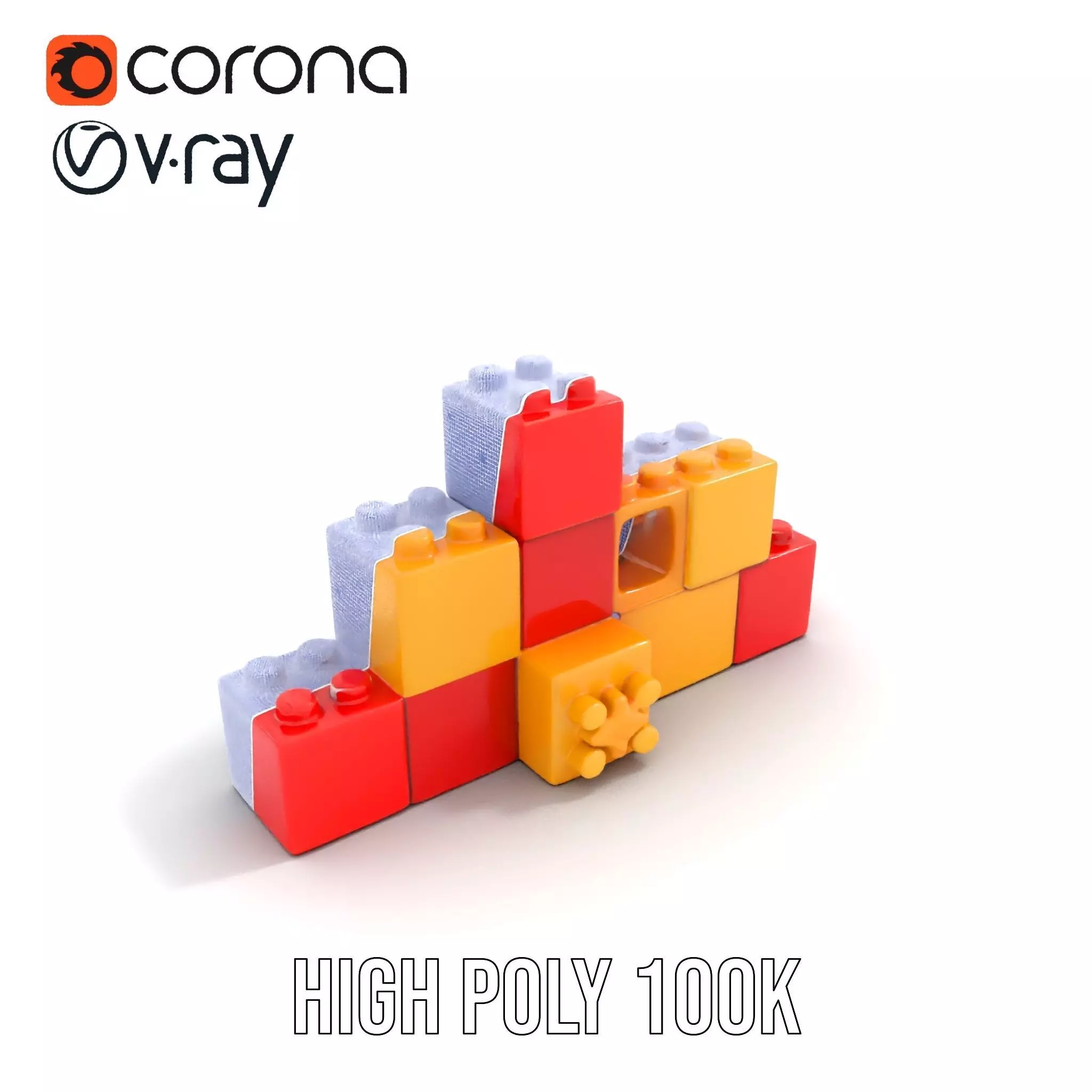Vibrant Block Collection model pack Low-poly 3D model_31