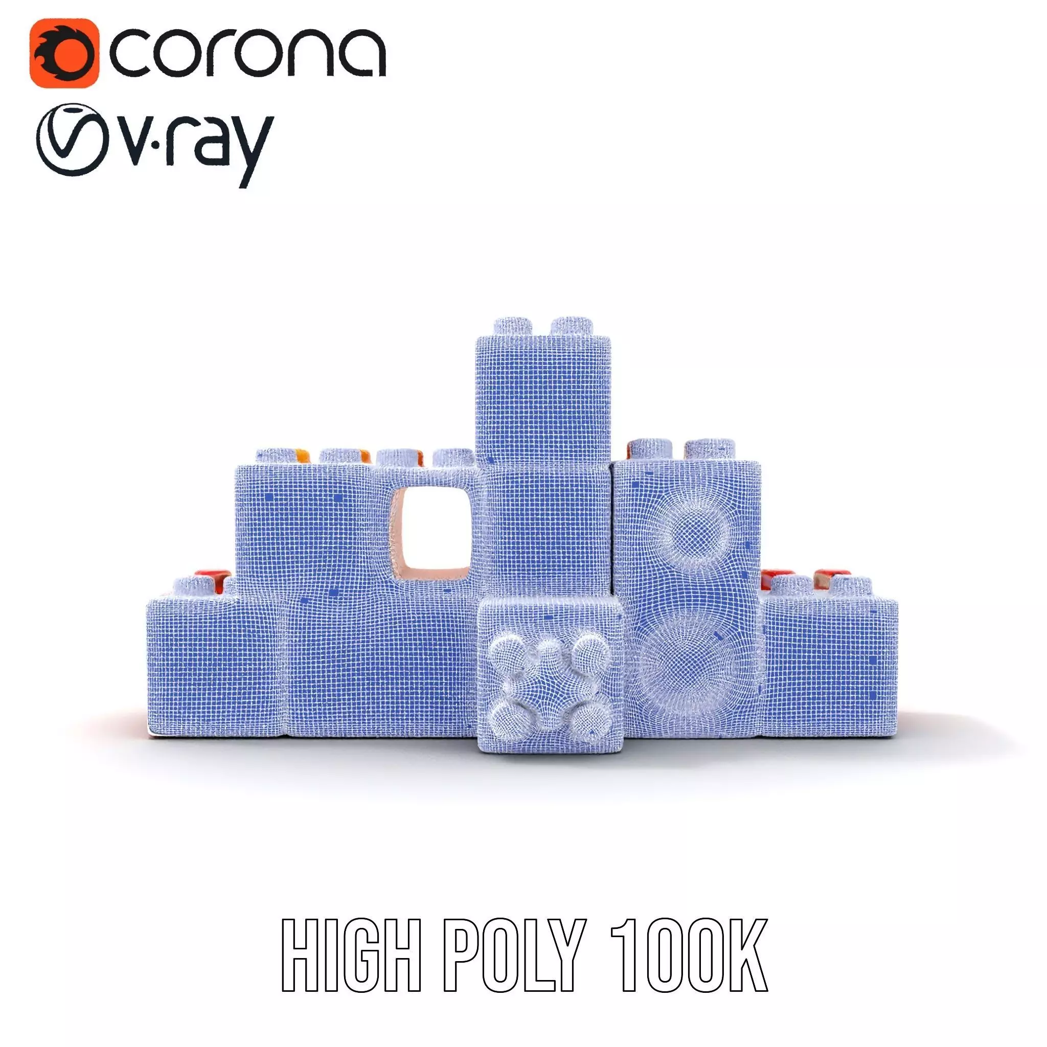 Vibrant Block Collection model pack Low-poly 3D model_33