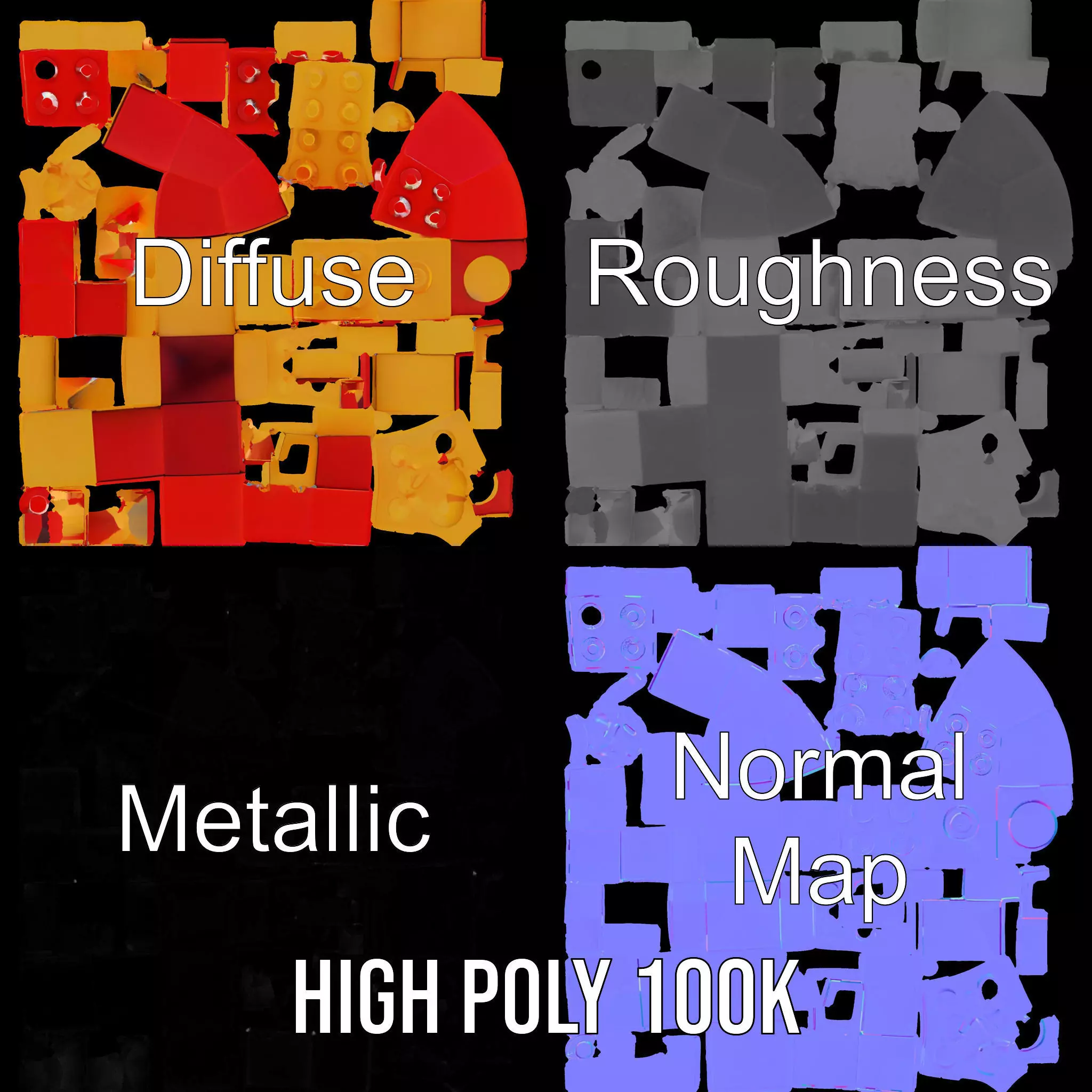 Vibrant Block Collection model pack Low-poly 3D model_3