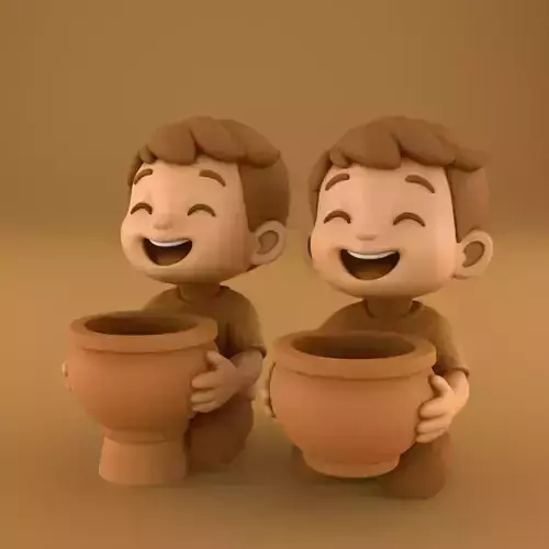 Joyful Boy Planter Container Dish STL