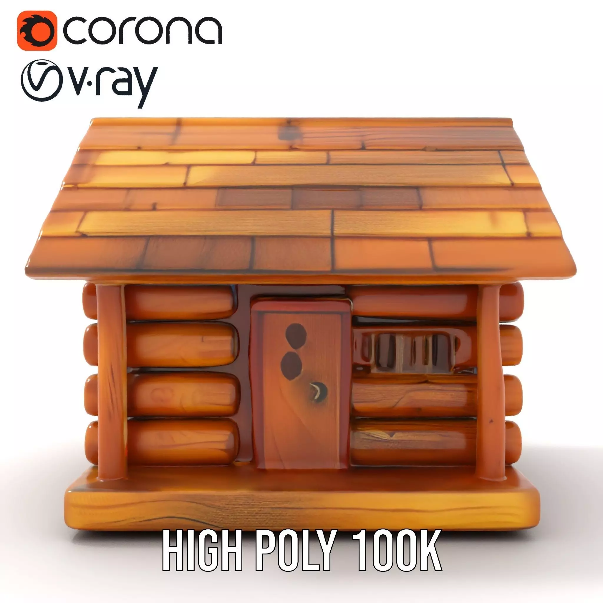 Rustic Log Cabin model pack Low-poly 3D model_20